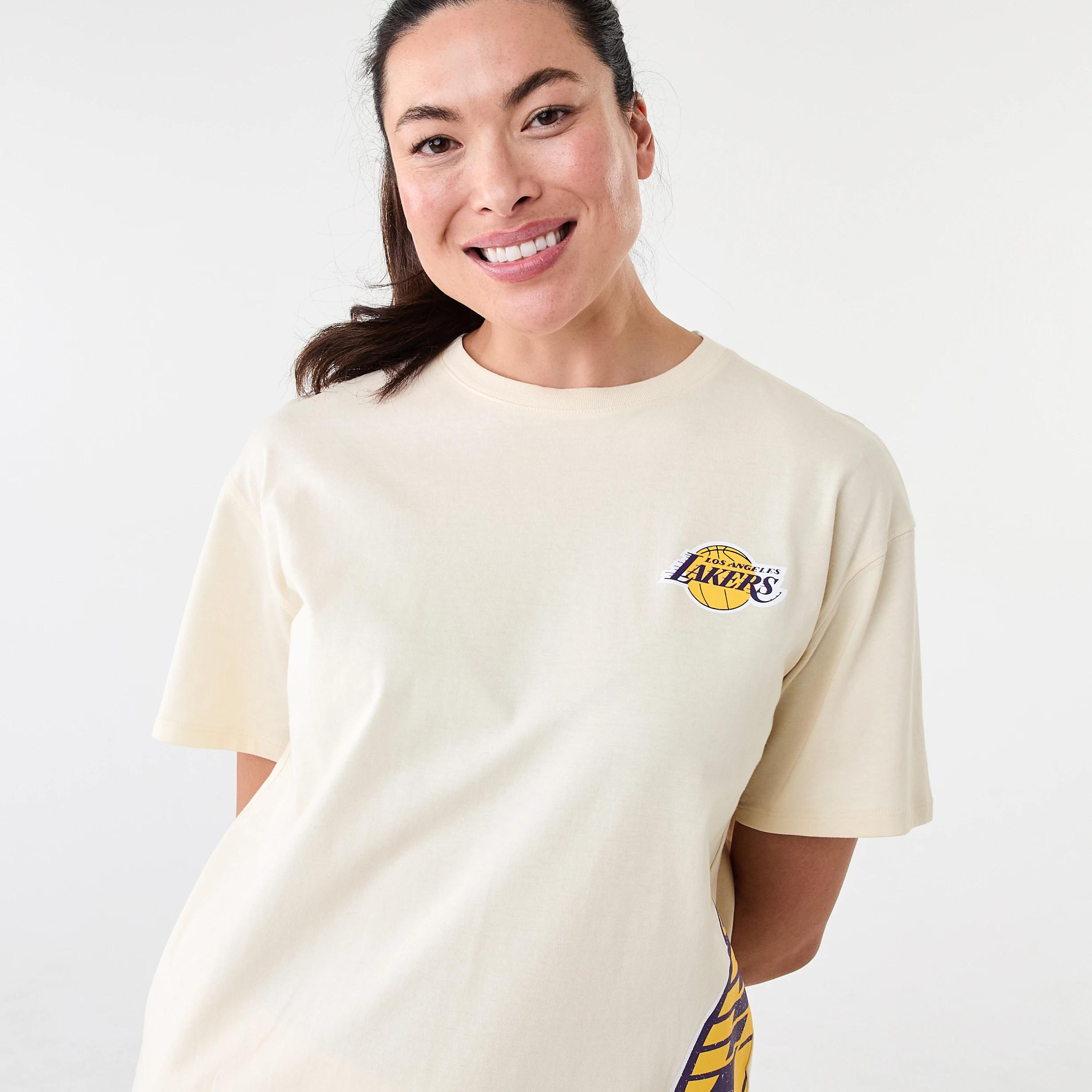 4 Official NBA Lounge T-shirt BEIGE LAKERS, 4 of 10