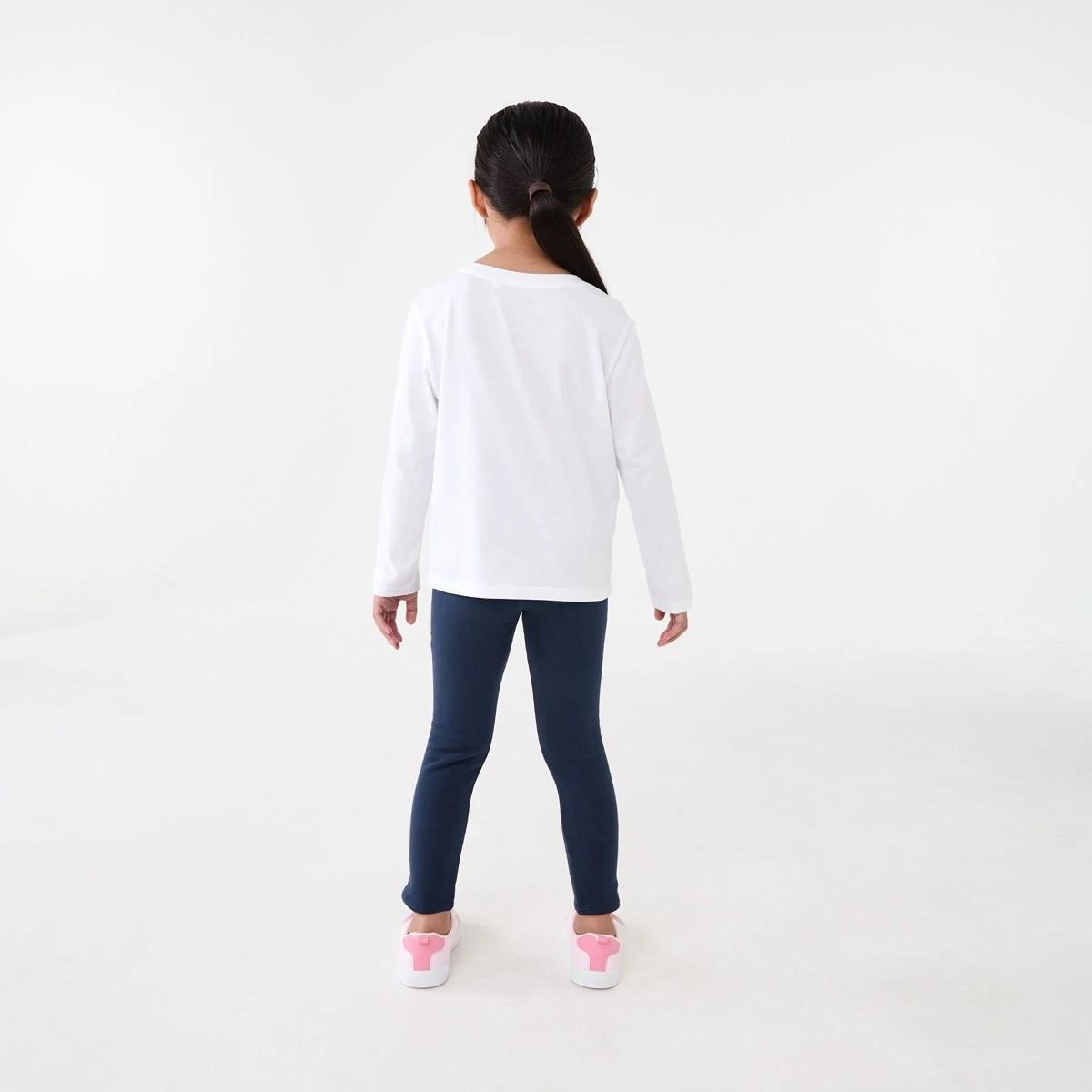 6 Fleecy Lined Leggings Dress Navy, 6 of 8