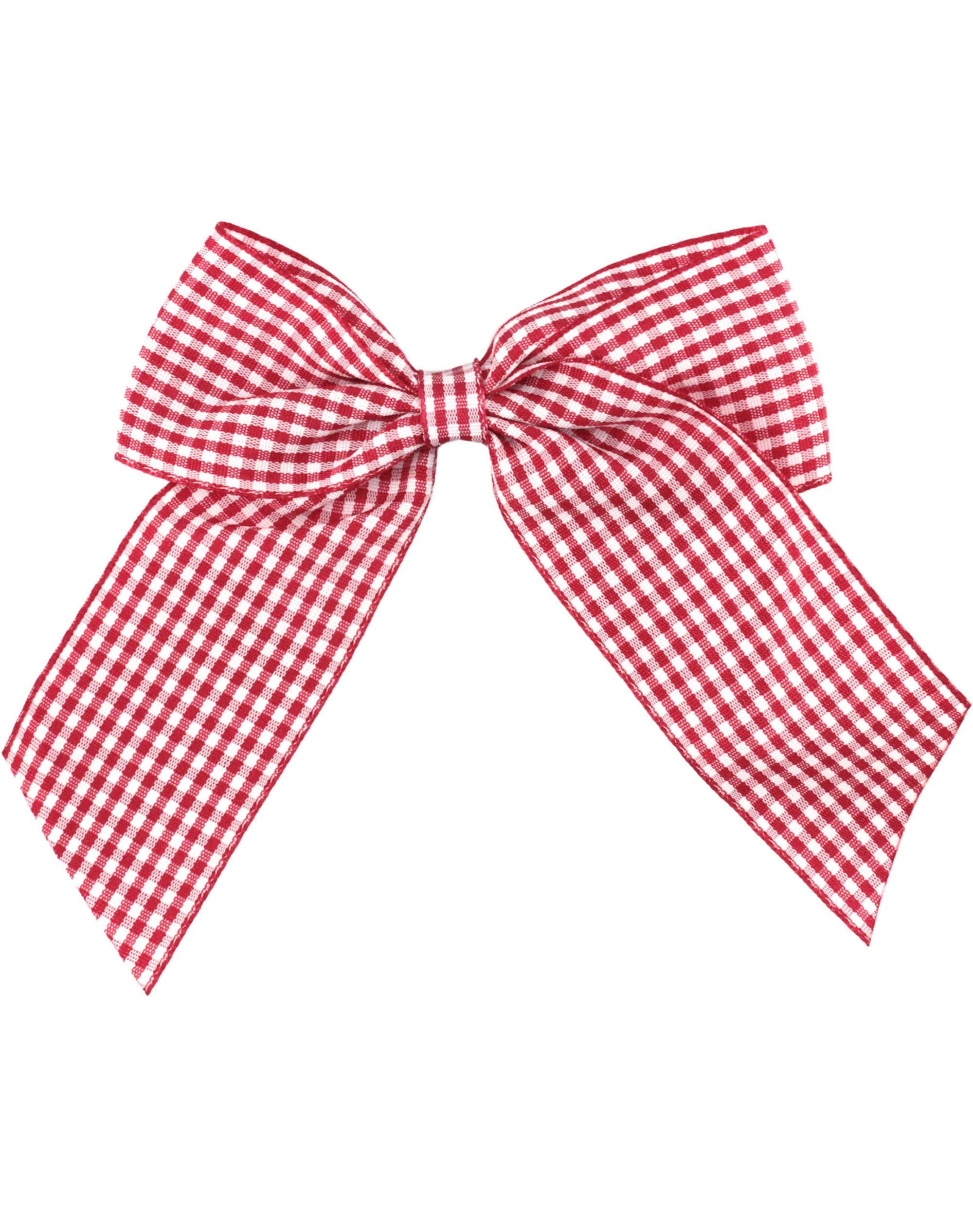 1 JD Party Gingham Checker Bow Hair Clip - One Size - Red, 1 of 3