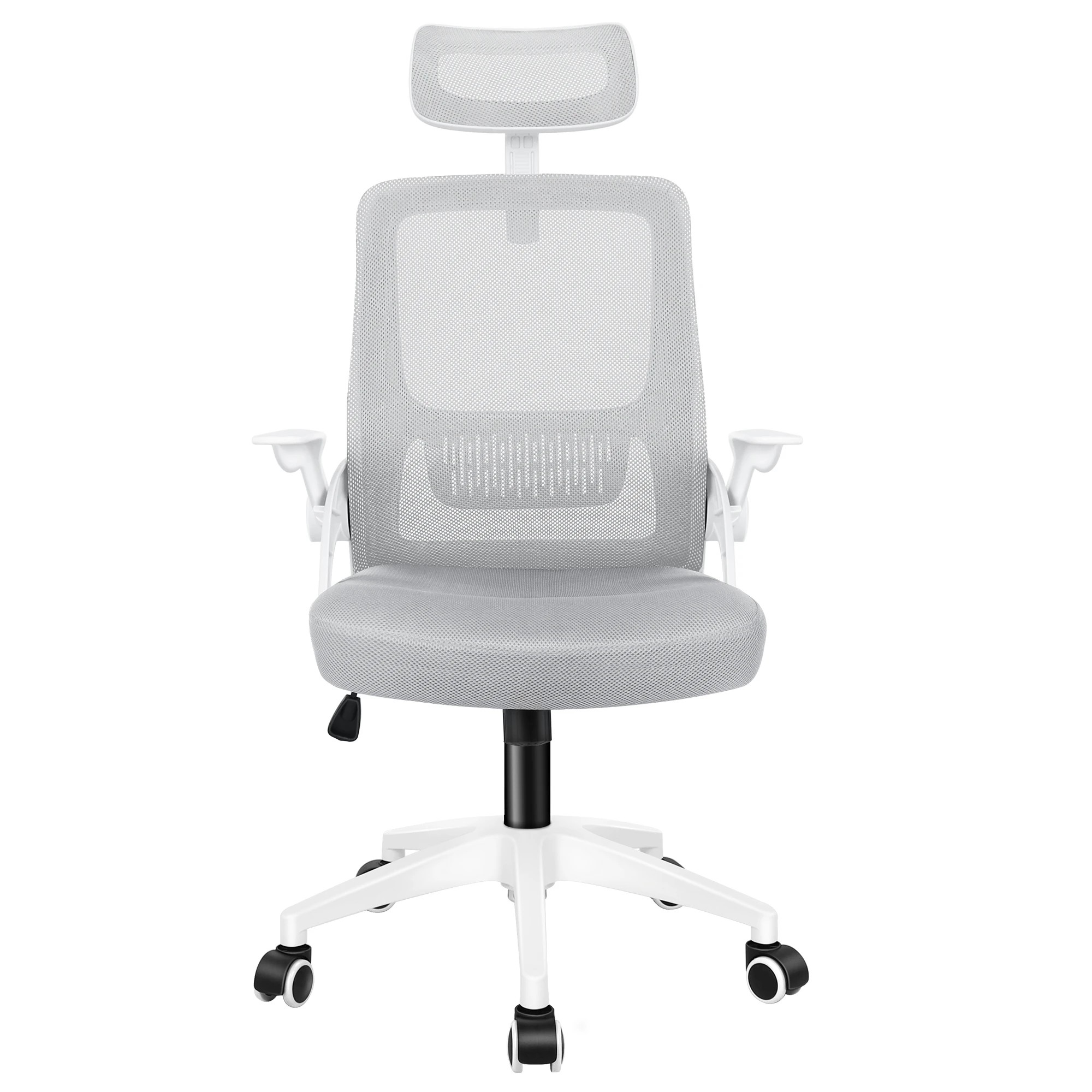 3 Alfordson Mesh Office Chair Executive Seat Tilt Fabric Gaming Racing Computer - White Grey, 3 of 10