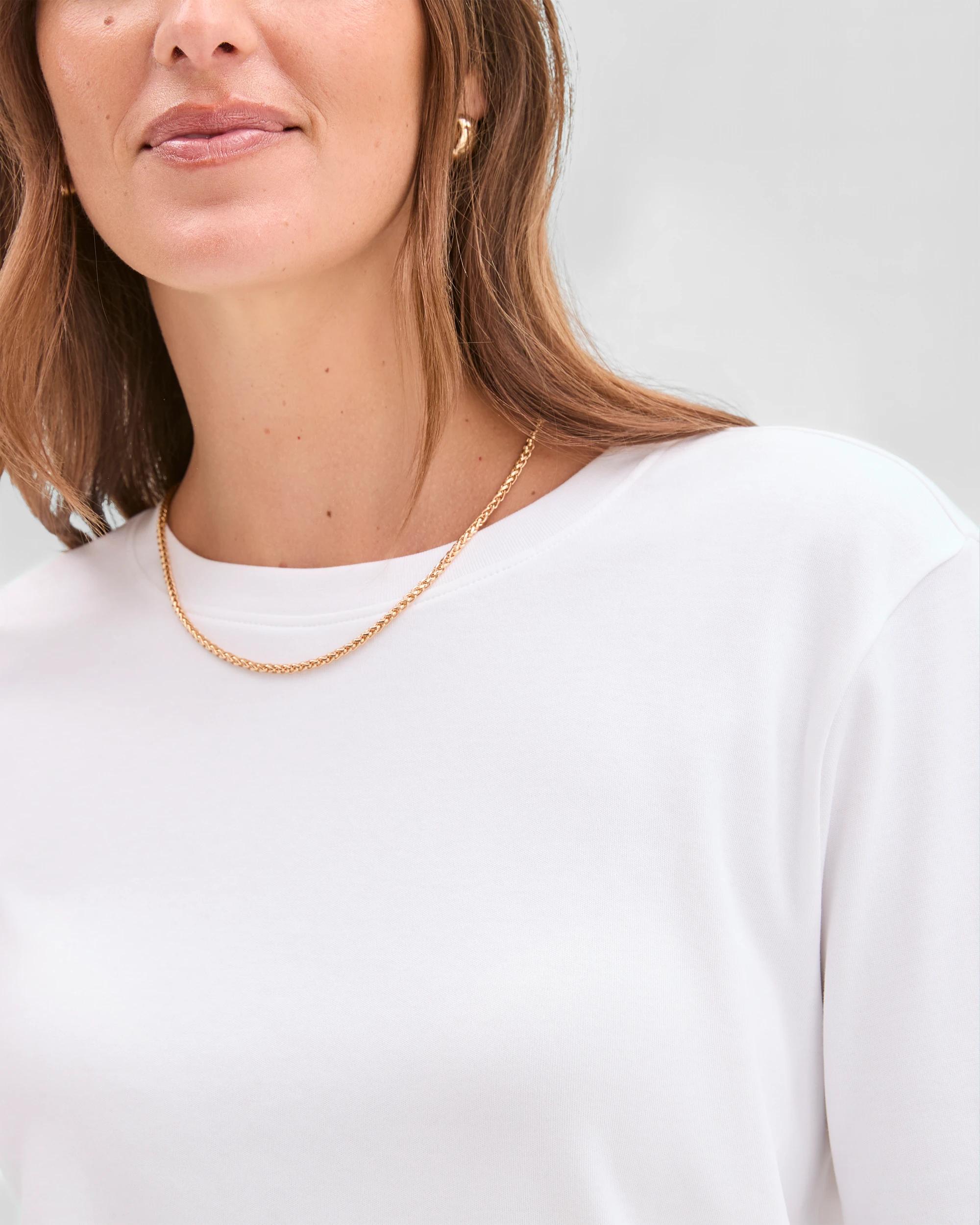 3 Target Woman Australian Cotton Classic Long Sleeve Crew Neck T-Shirt WHITE, 3 of 6