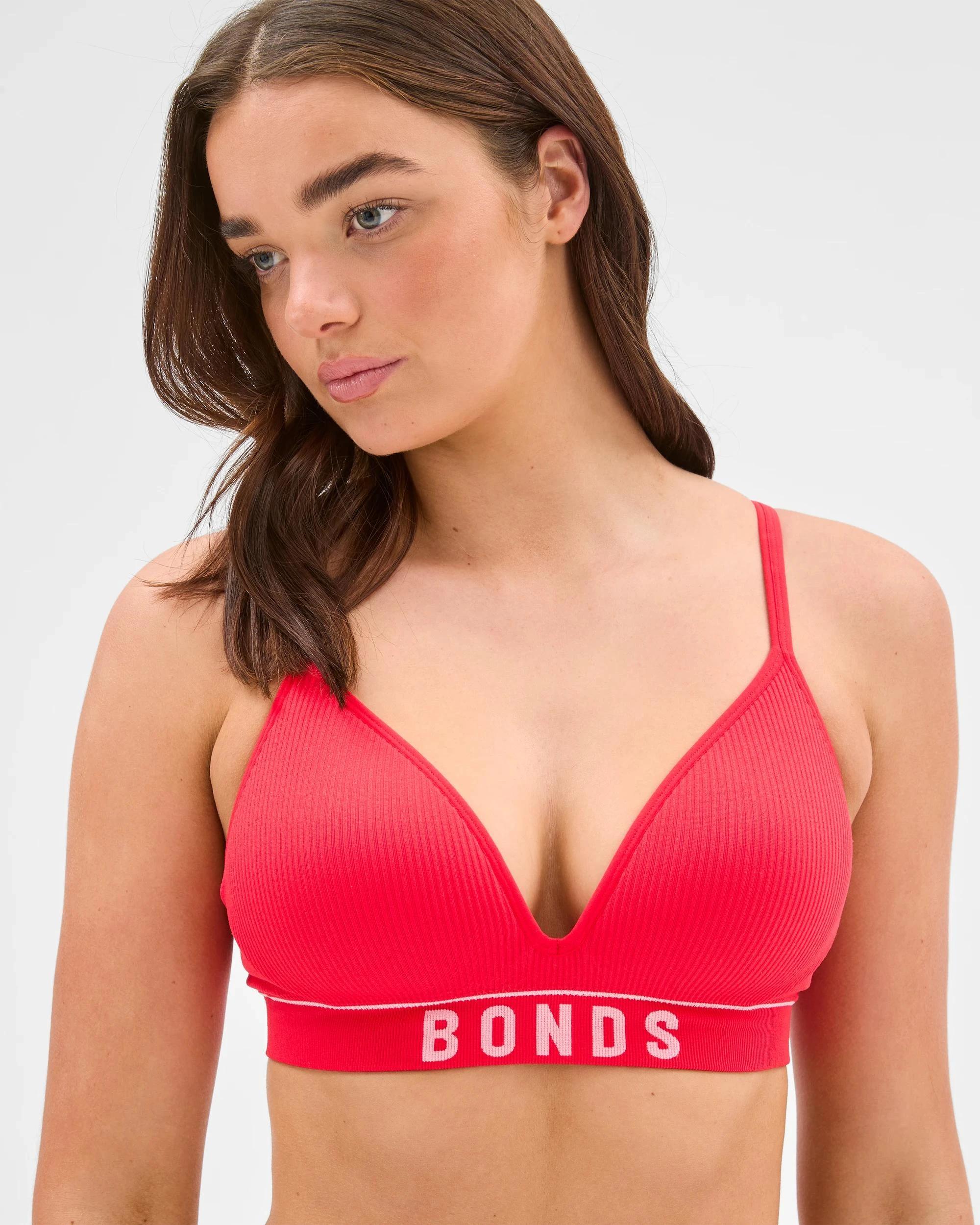 5 Womens Retro Rib T-Shirt Crop Bra - Bonds STRONG BLUSH, 5 of 6