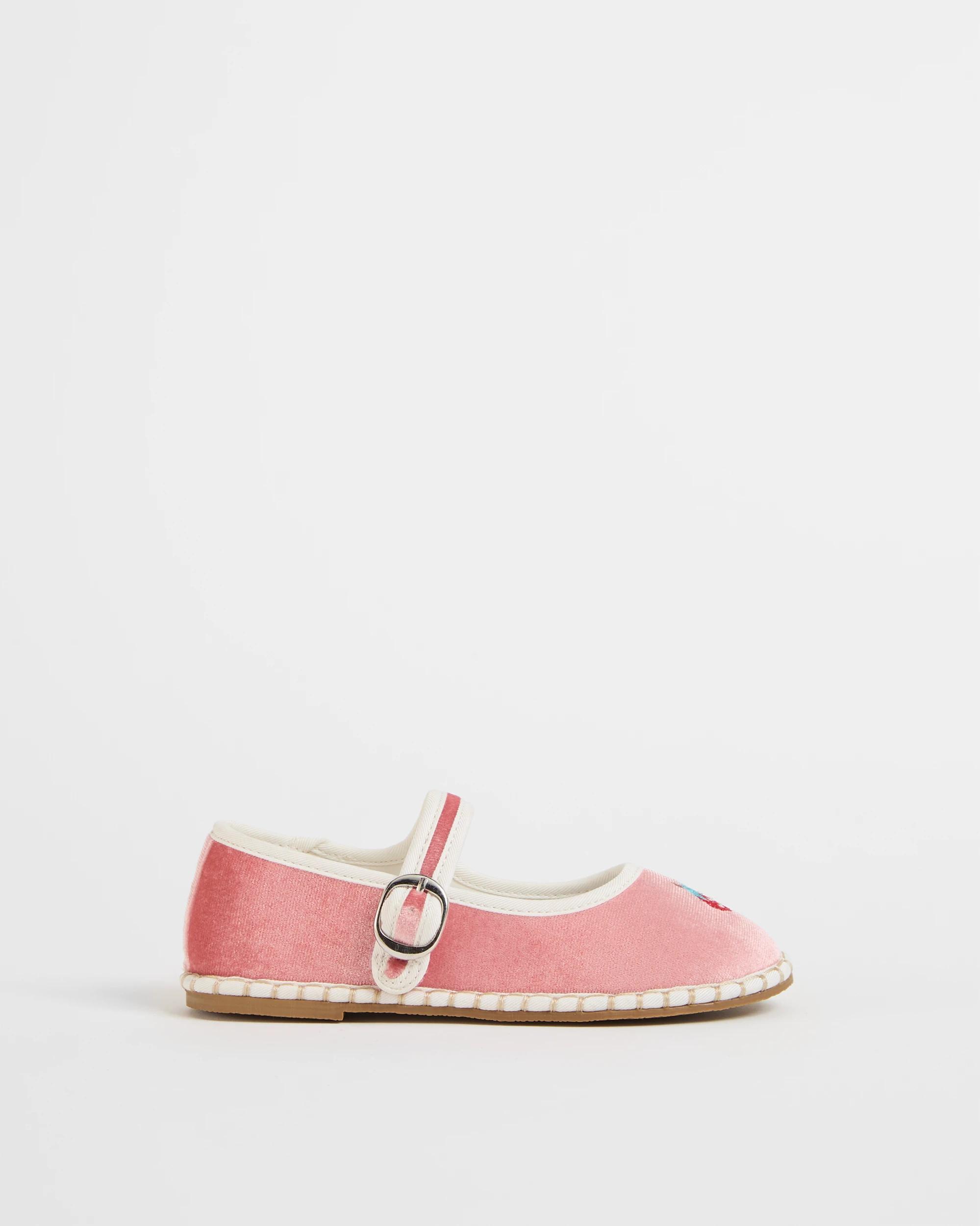 1 Target Kids Embroidered Fruit Espadrille Pumps PINK STRAWBERRY, 1 of 3