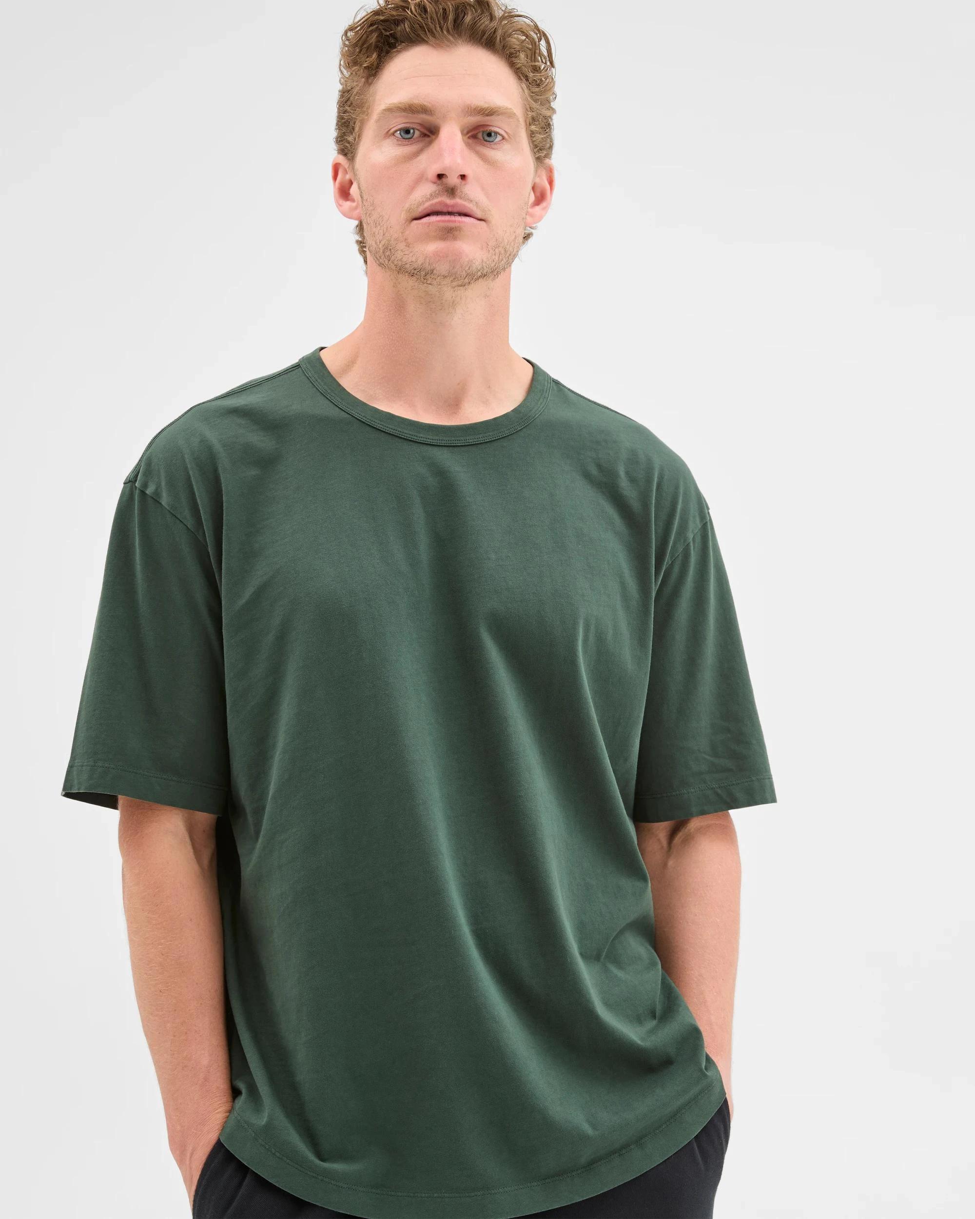 1 Target Man Australian Cotton Oversized T-Shirt DARK GREEN, 1 of 5