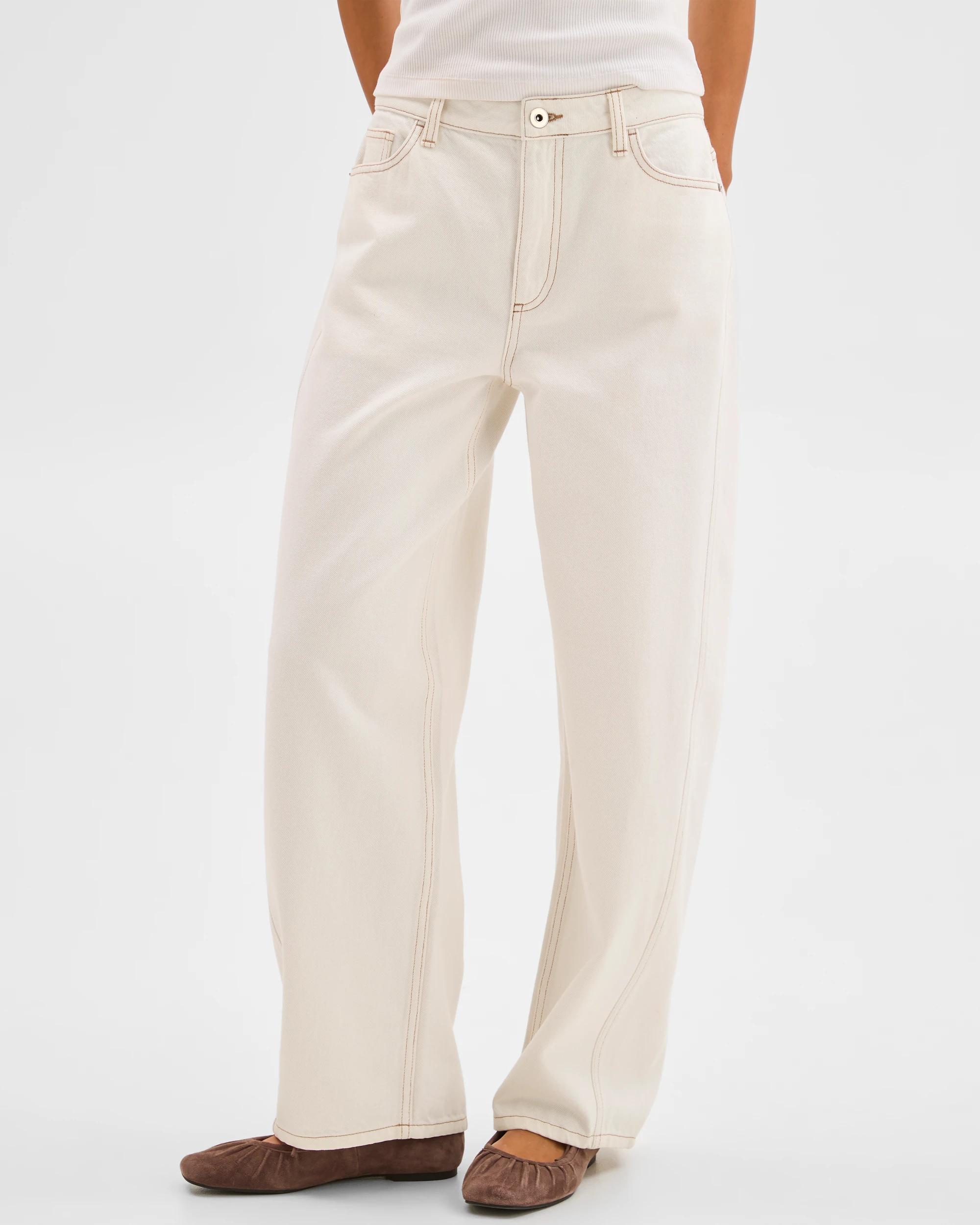 5 Lily Loves Barrel Leg Denim Jeans IVORY, 5 of 7