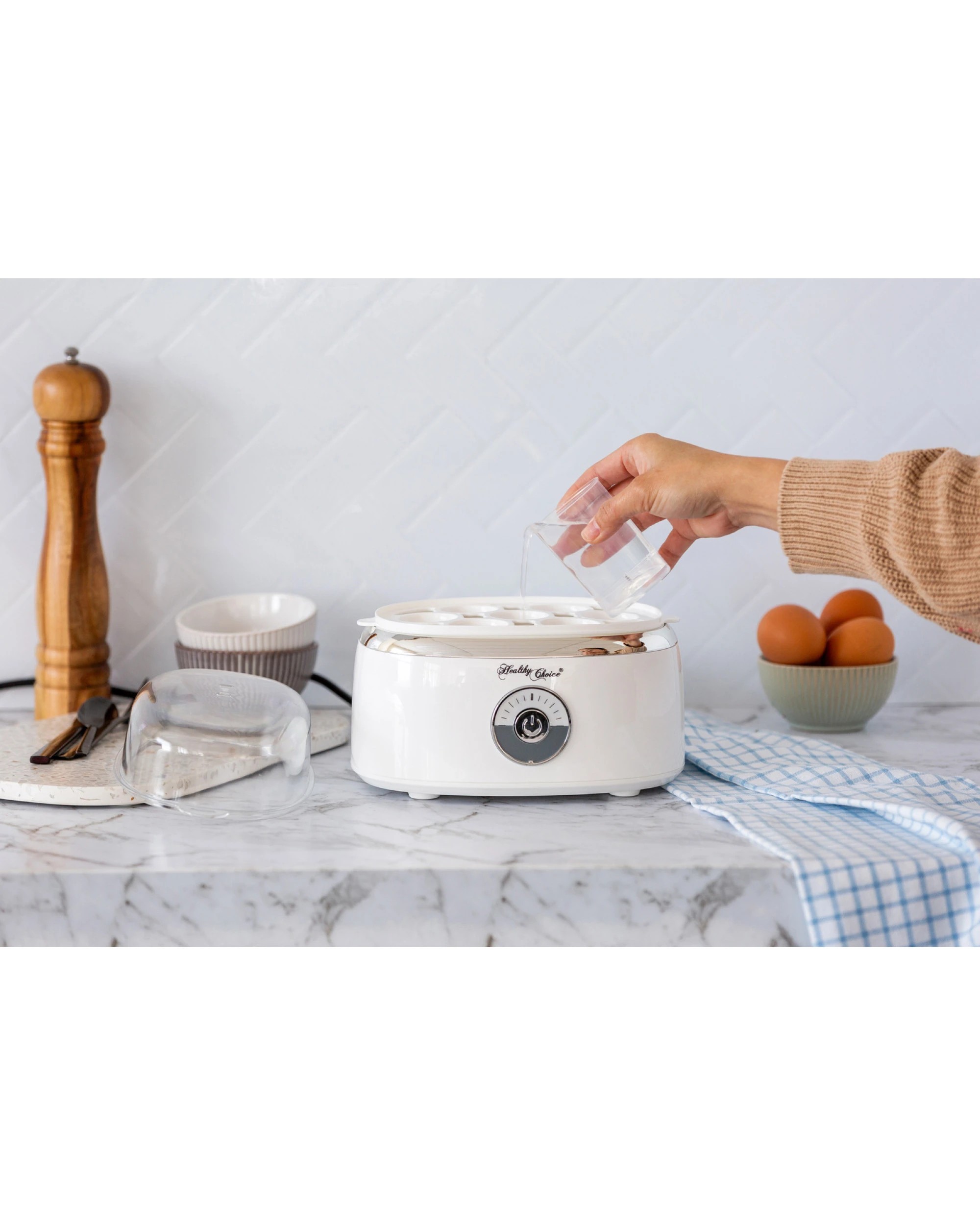 5 Healthy Choice Electric Egg Steamer, Fits 7 Eggs & Cooked Perfectly, 5 of 7