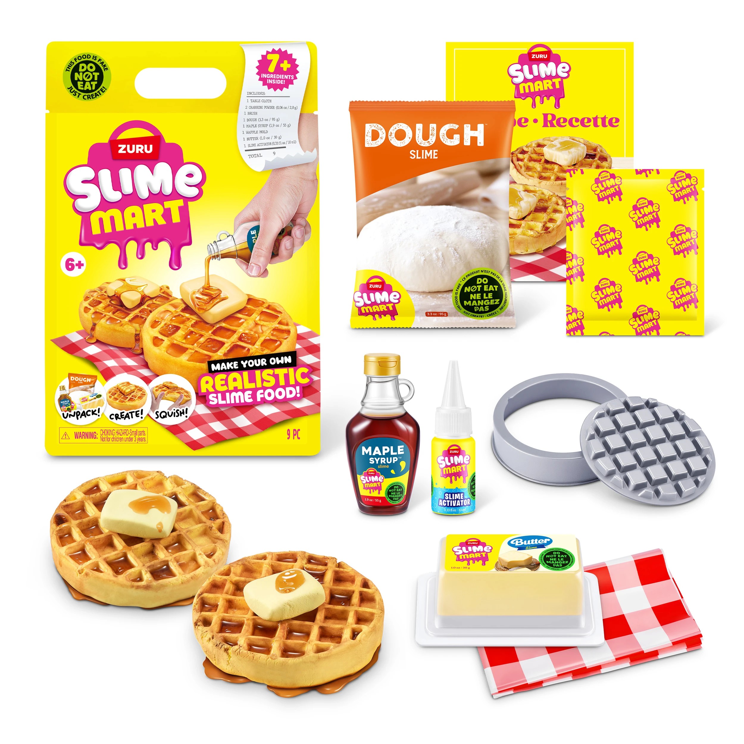 1 9 Piece Zuru Slime Mart Make Your Own Realistic Slime Food Playset - Waffles, 1 of 9