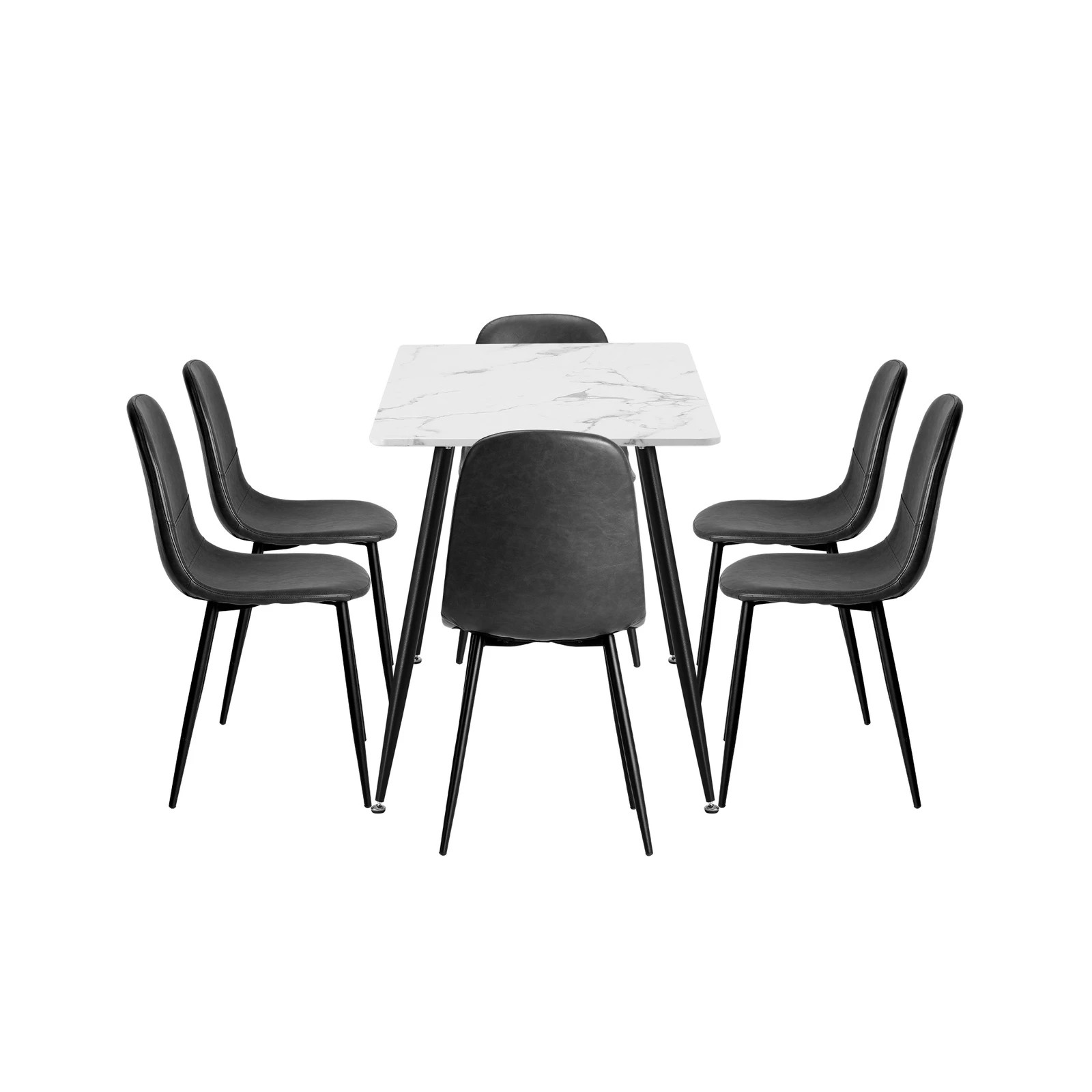 8 Oikiture 120cm Rectangle Dining Table With 6pcs Dining Chairs Pu
 - Multi, 8 of 10
