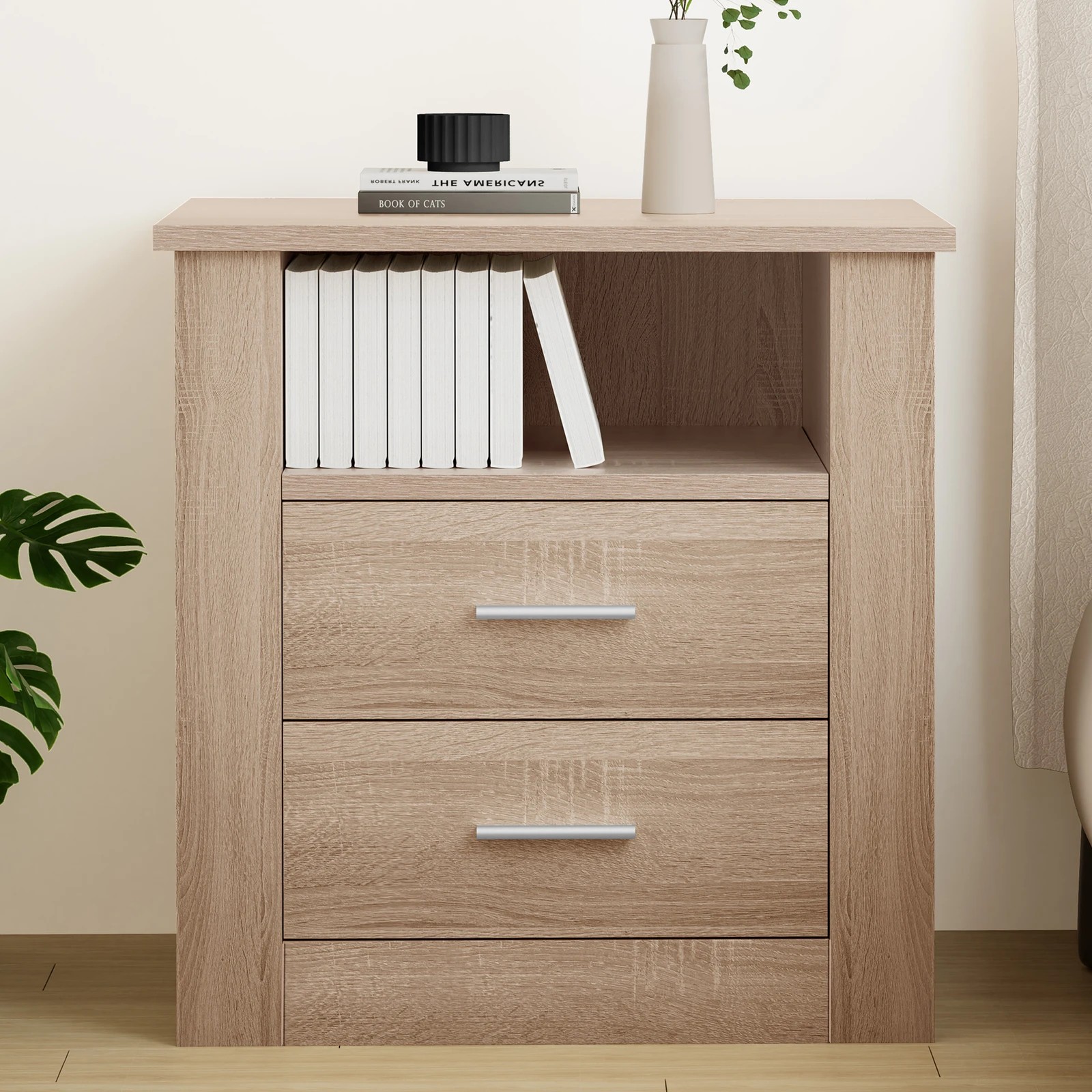 10 Alfordson Bedside Table Nightstand Storage Cabinet Side Table Classic - Oak, 10 of 10