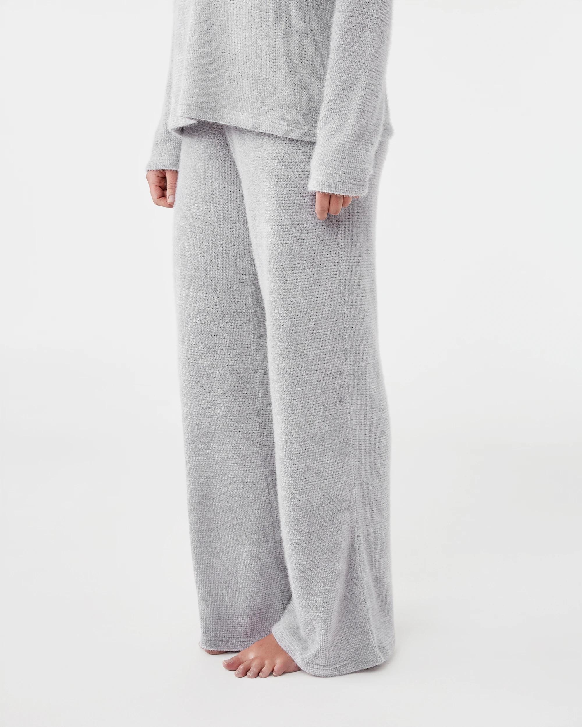 2 Plush Waffle Lounge Pants Slvr Marle, 2 of 5