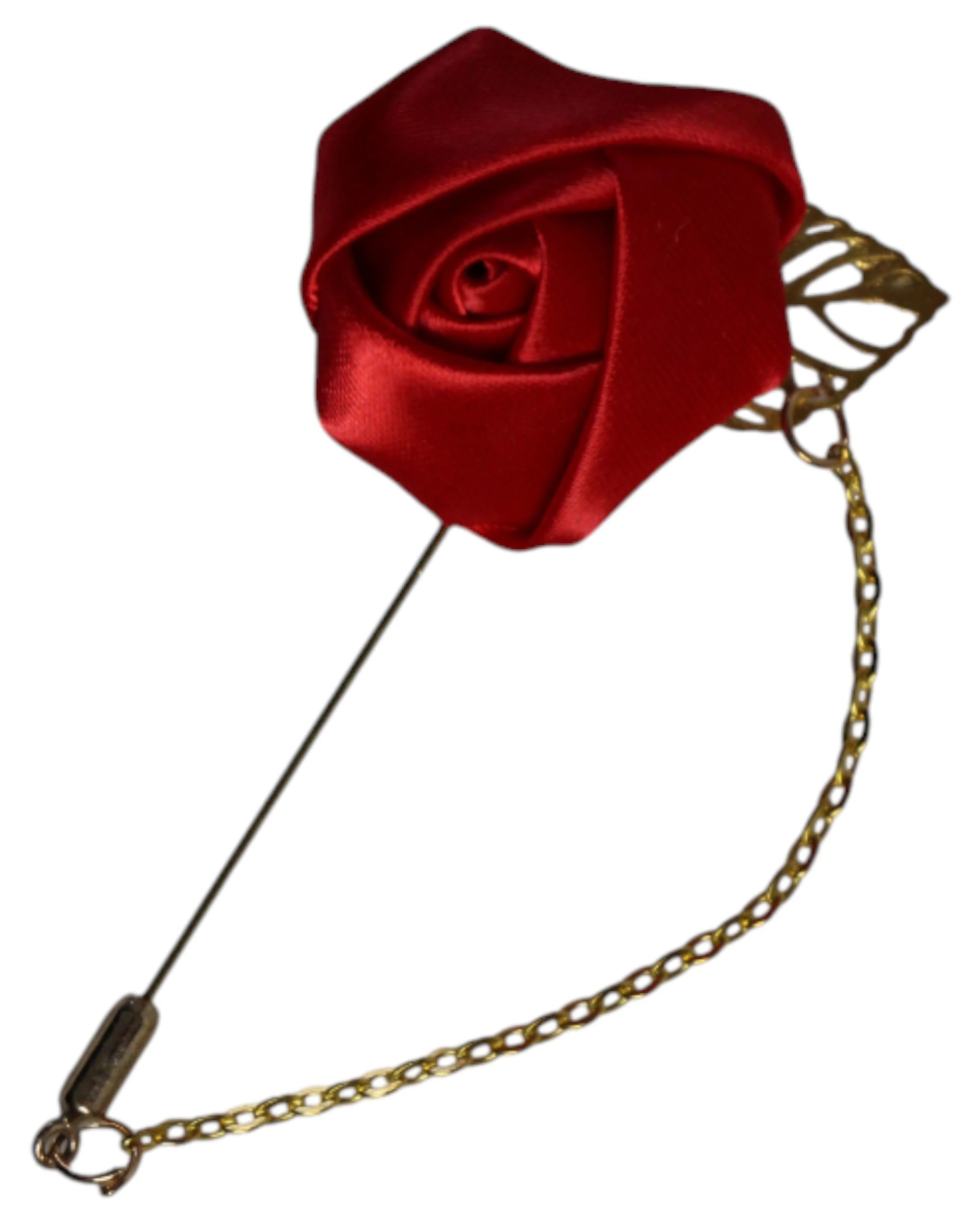 1 Zasel Womens Red Rose With Gold Leaf Flower Suit Blazer Jacket Lapel Pin - Multi, 1 of 3