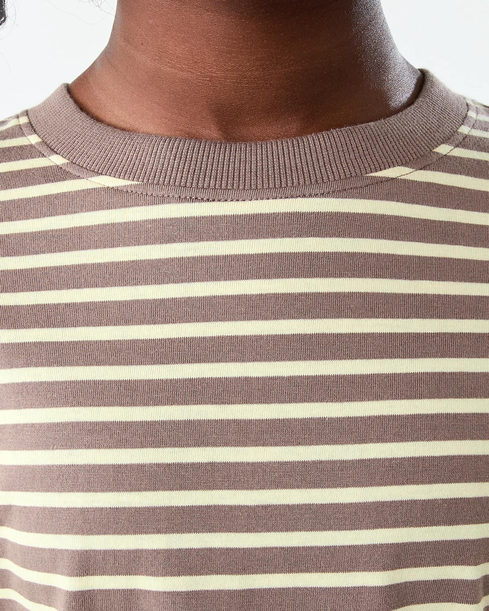 4 Oversized Stripe T-shirt Brwn Strp, 4 of 8
