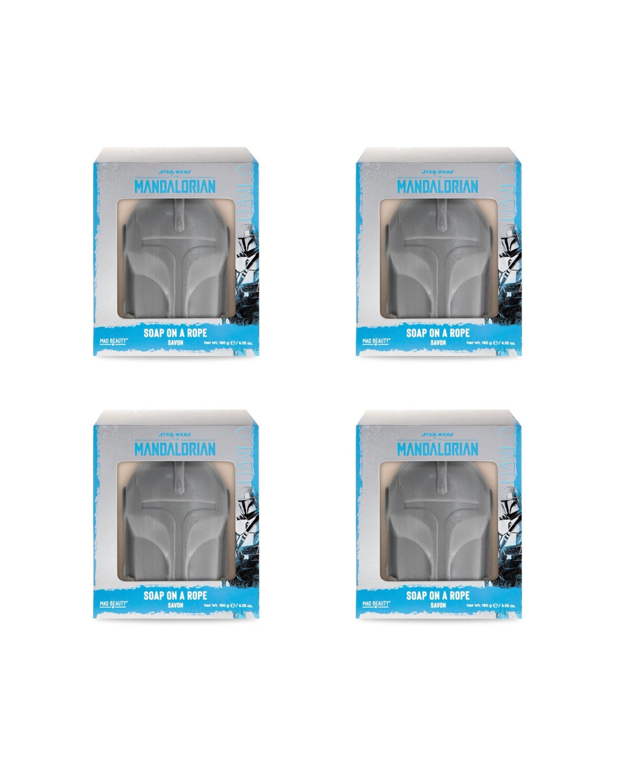 1 Star Wars 4PK Mandalorian Helmet Scented Soap on a Rope 180g Cedarwood & Lime - Grey, 1 of 4