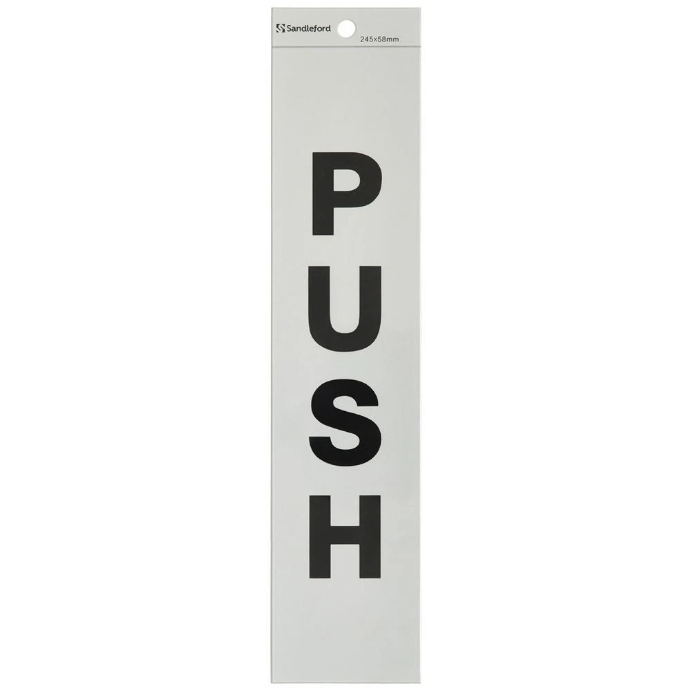 1 Sandleford Push Self-adhesive Sign 261 x 58mm, 1 of 1