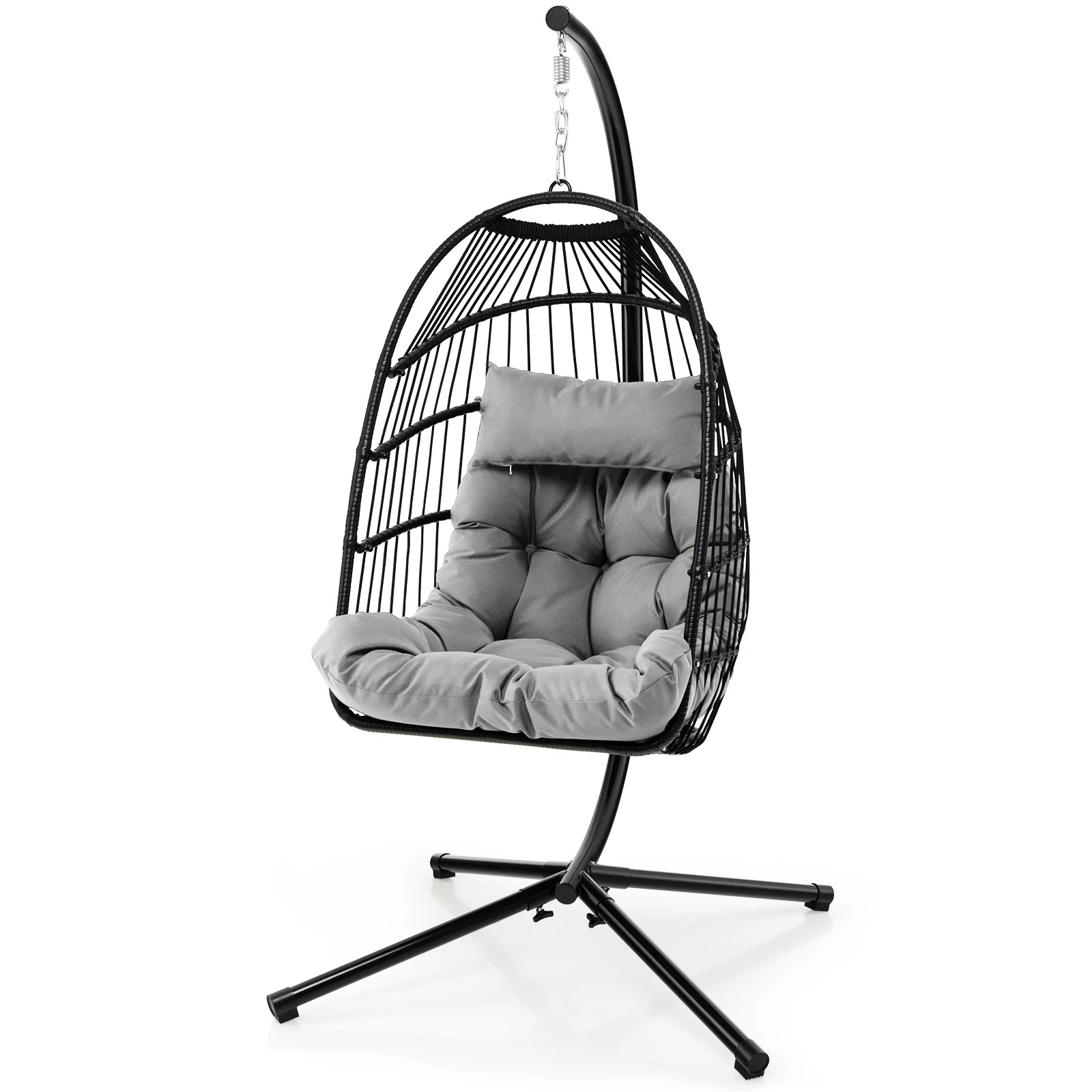 1 Costway Hanging Swing Egg Chair w/Cushion Indoor Outdoor Hammock Chair, 1 of 1