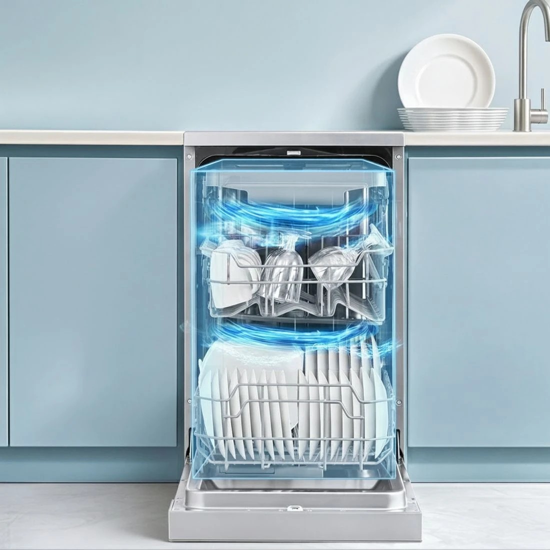 6 Devanti 10 Place Settings Freestanding Dishwasher - Silver, 6 of 7