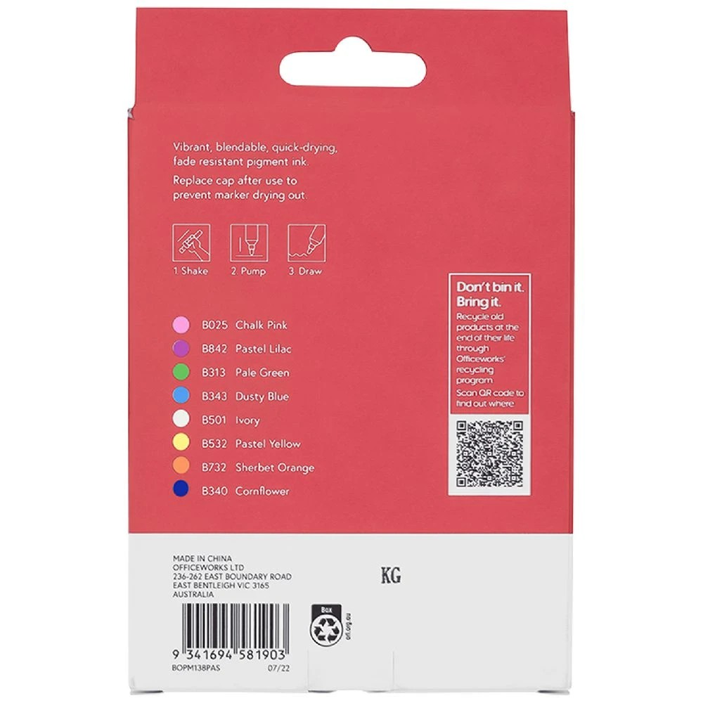 2 Born Acrylic Paint Marker 1.3mm Pastels 8 Pack, 2 of 4