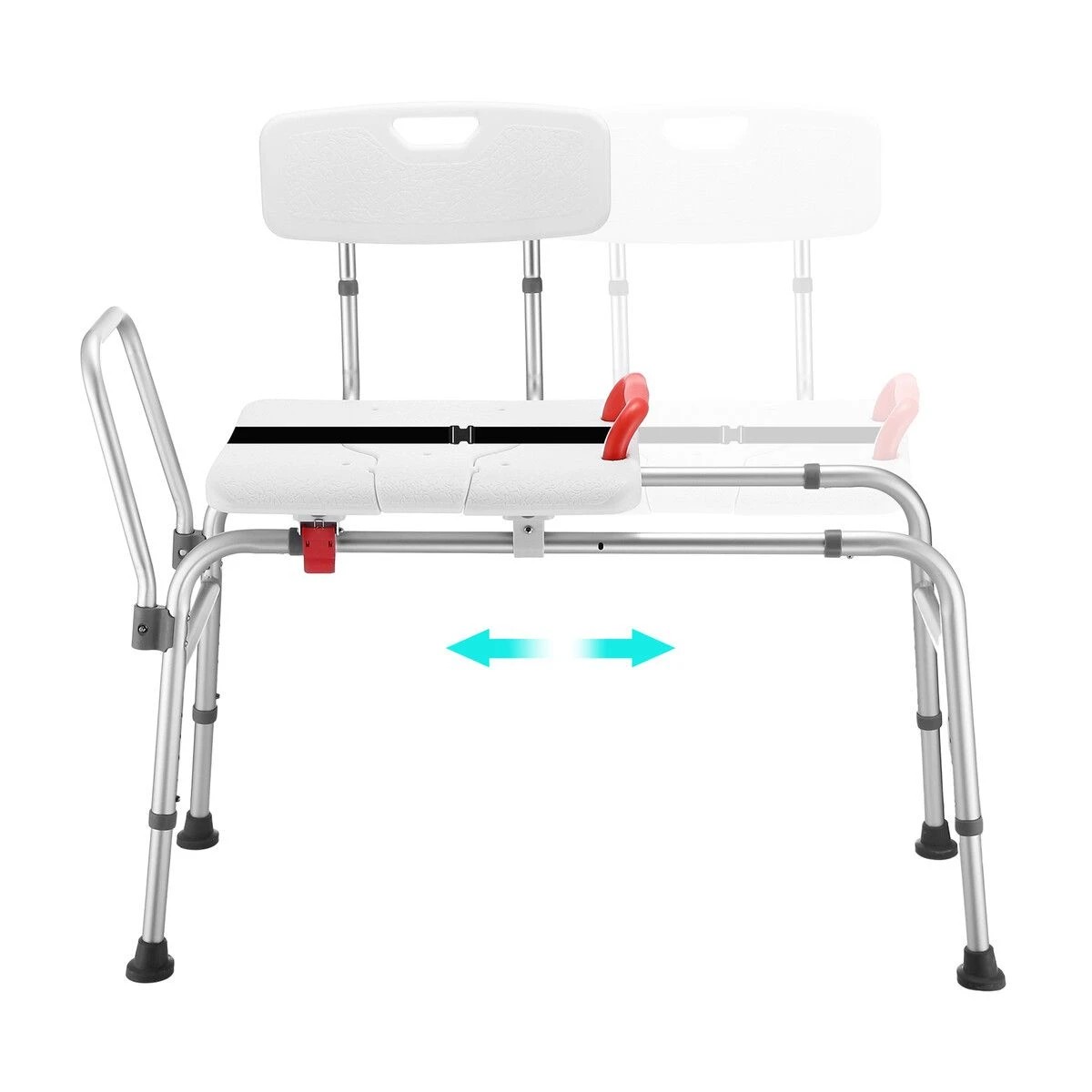 3 LUXSUITE Adjustable Sliding Shower Chair Seat, 3 of 4