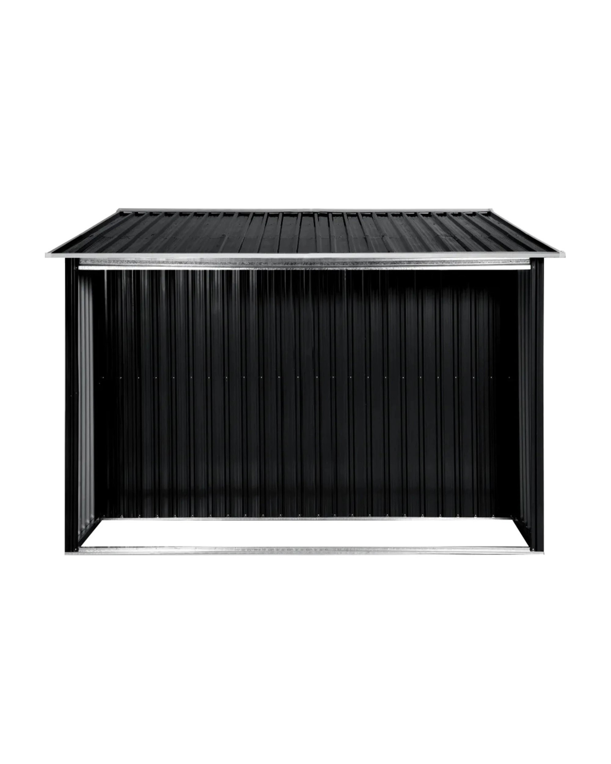 4 Wallaroo 10ft x 8ft Garden Shed with Semi-Closed Storage Tool Shelter Sloped Roof - Black, 4 of 9