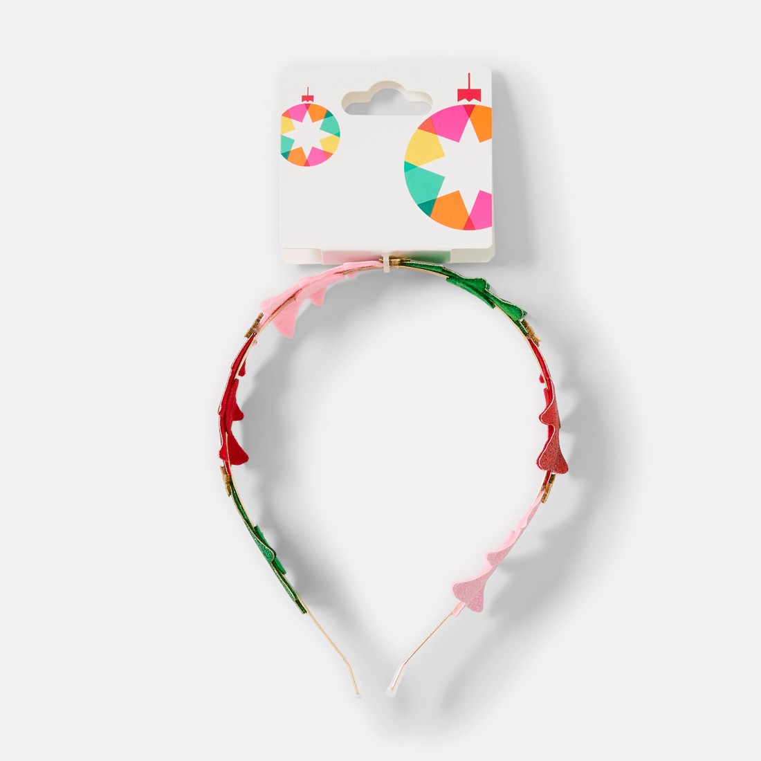 5 Christmas Coloured Tree Headband - Pink, 5 of 5