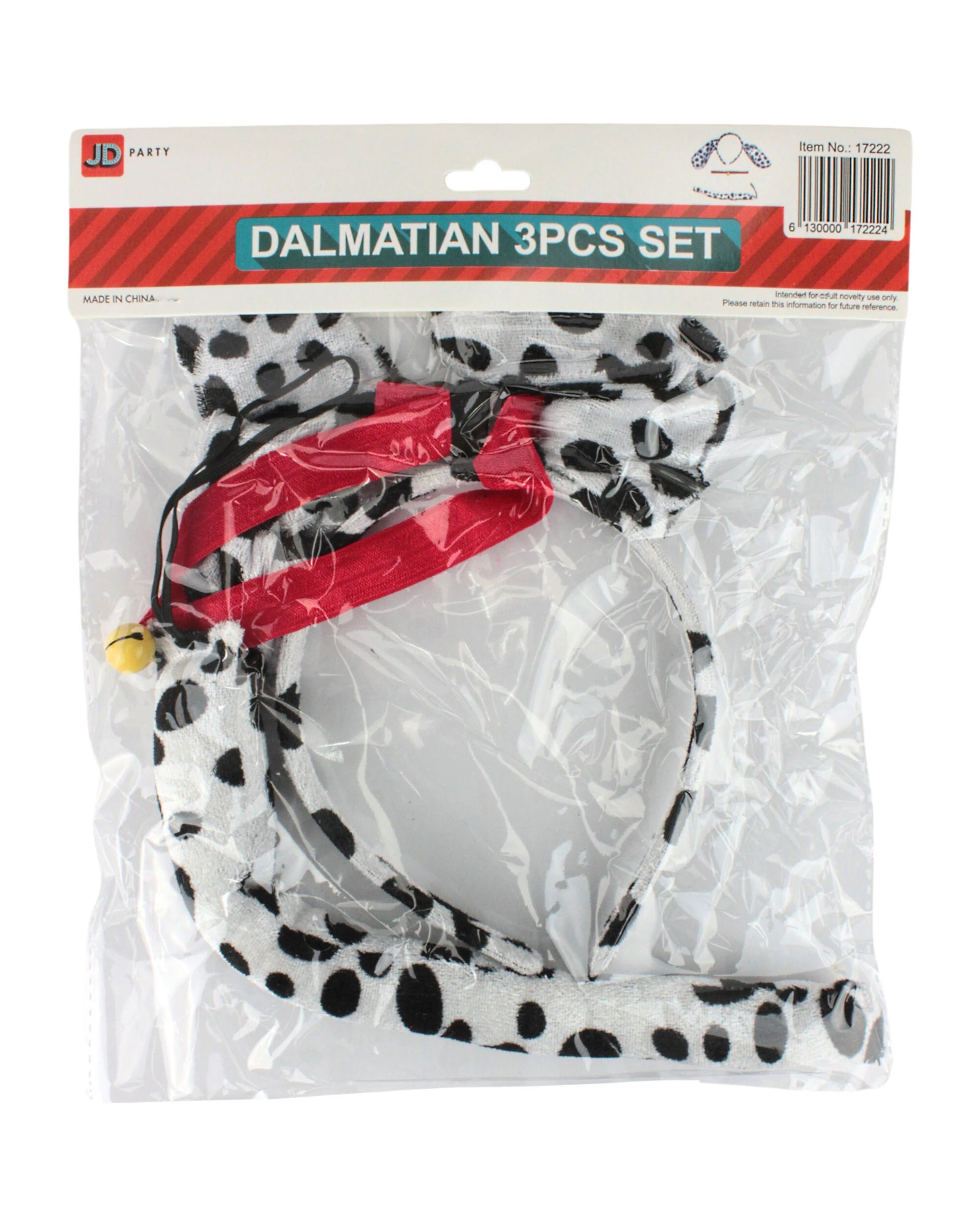 3 Partyrama Dalmatian Ears and Tail Costume Set - One Size, 3 of 3