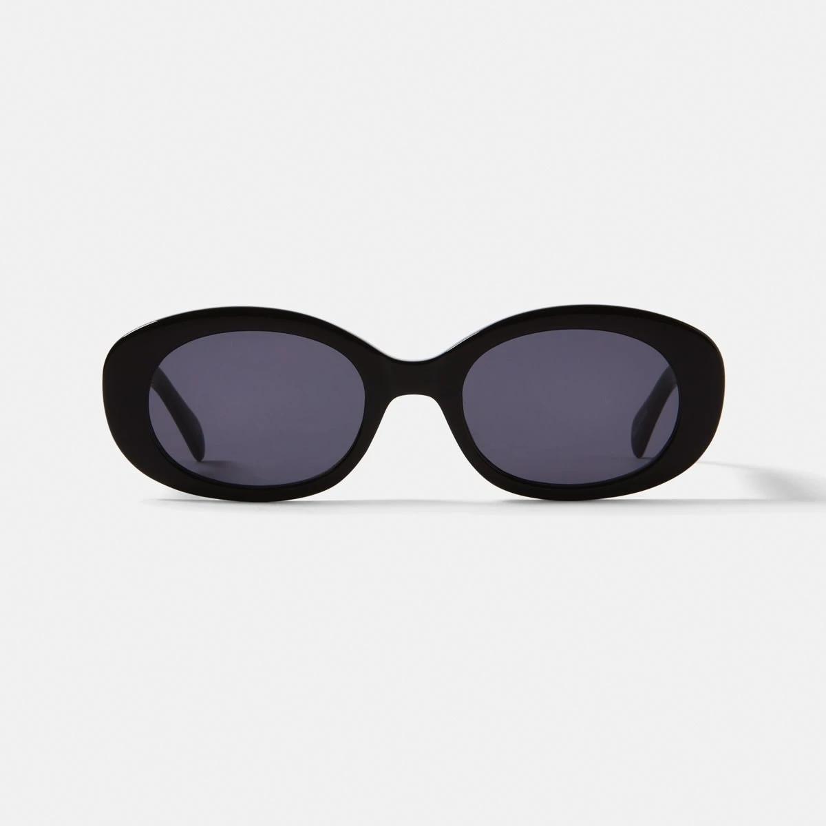 1 Womens Oval Sunglasses ACCESSORIES BLACK, 1 of 6