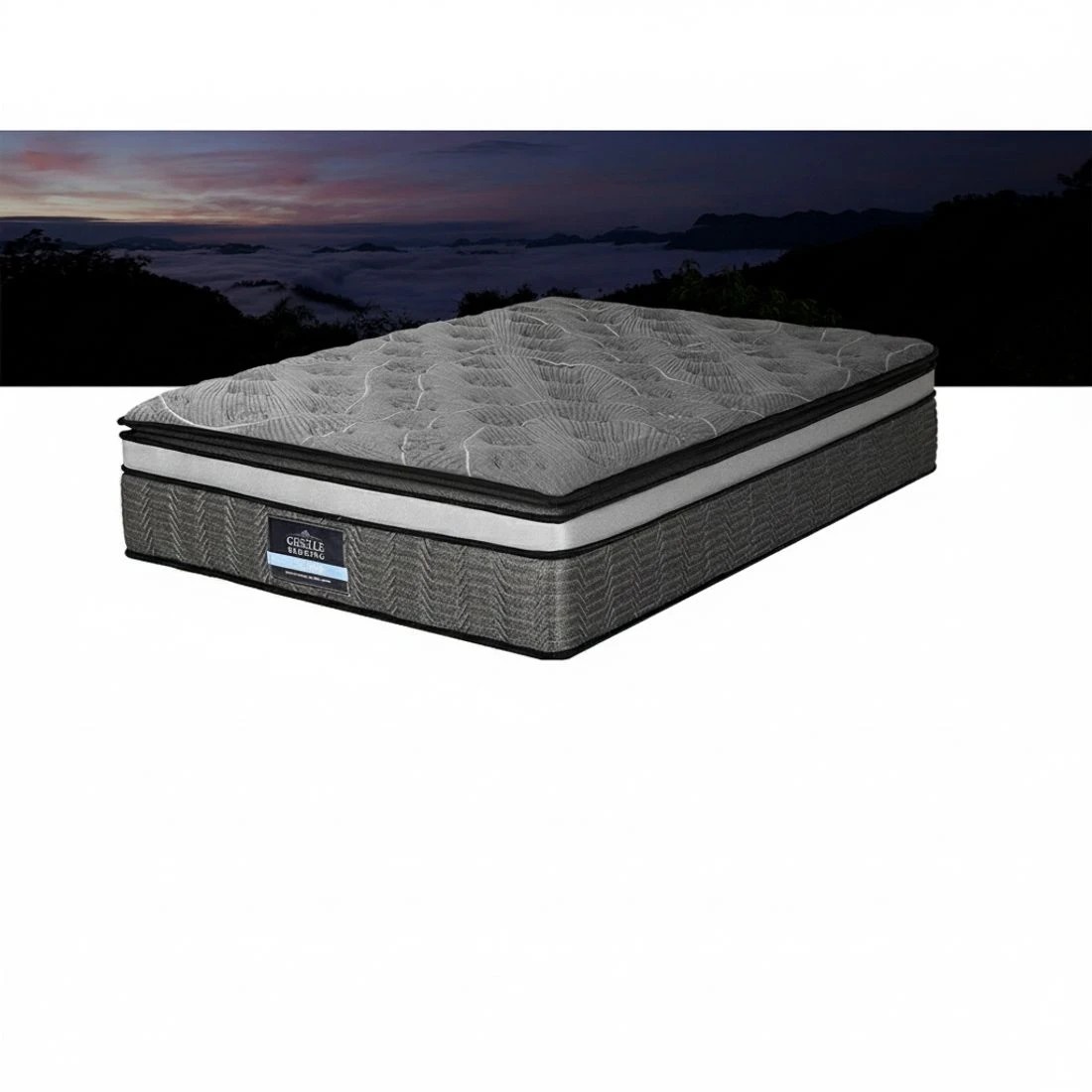 4 Giselle Bedding 34cm Mattress Double Layer Pocket Spring Double - Double Bed - Charcoal, 4 of 7