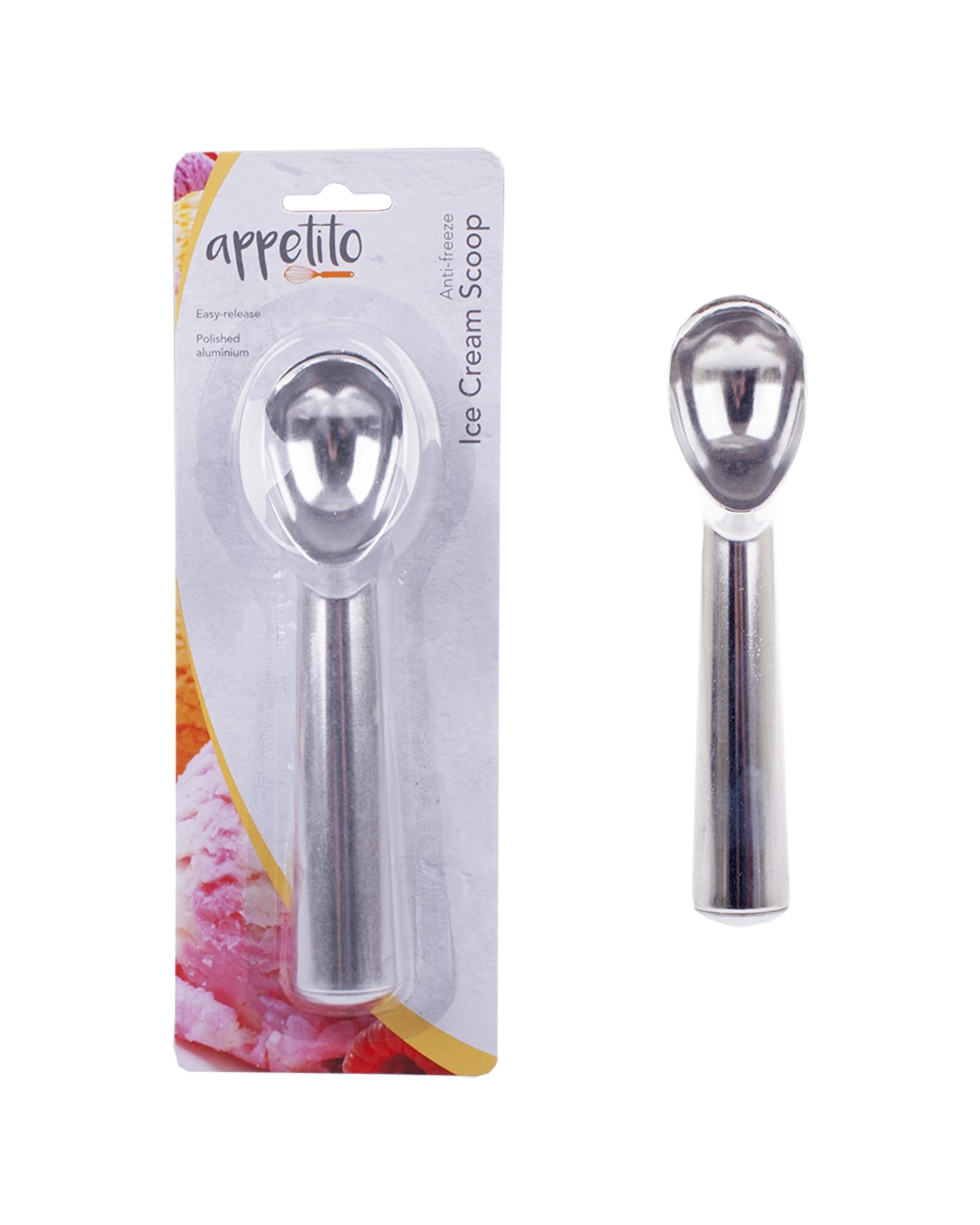 3 Appetito Anti Freeze Ice Scoop Home Kitchen Cooking Easy Release - Metallic, 3 of 3