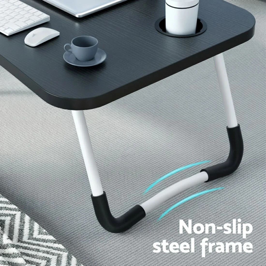 4 Laptop Desk Table Foldable Stand Lap Tray Sofa Bed Portable Adjustable Desks - Black, 4 of 5