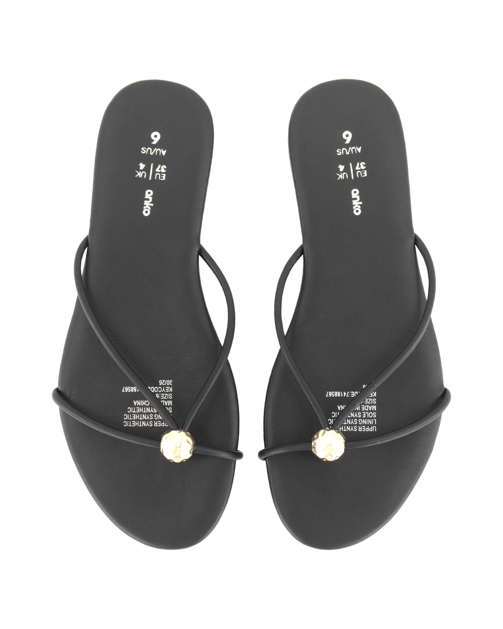 3 Toe Post Sandals Black, 3 of 3