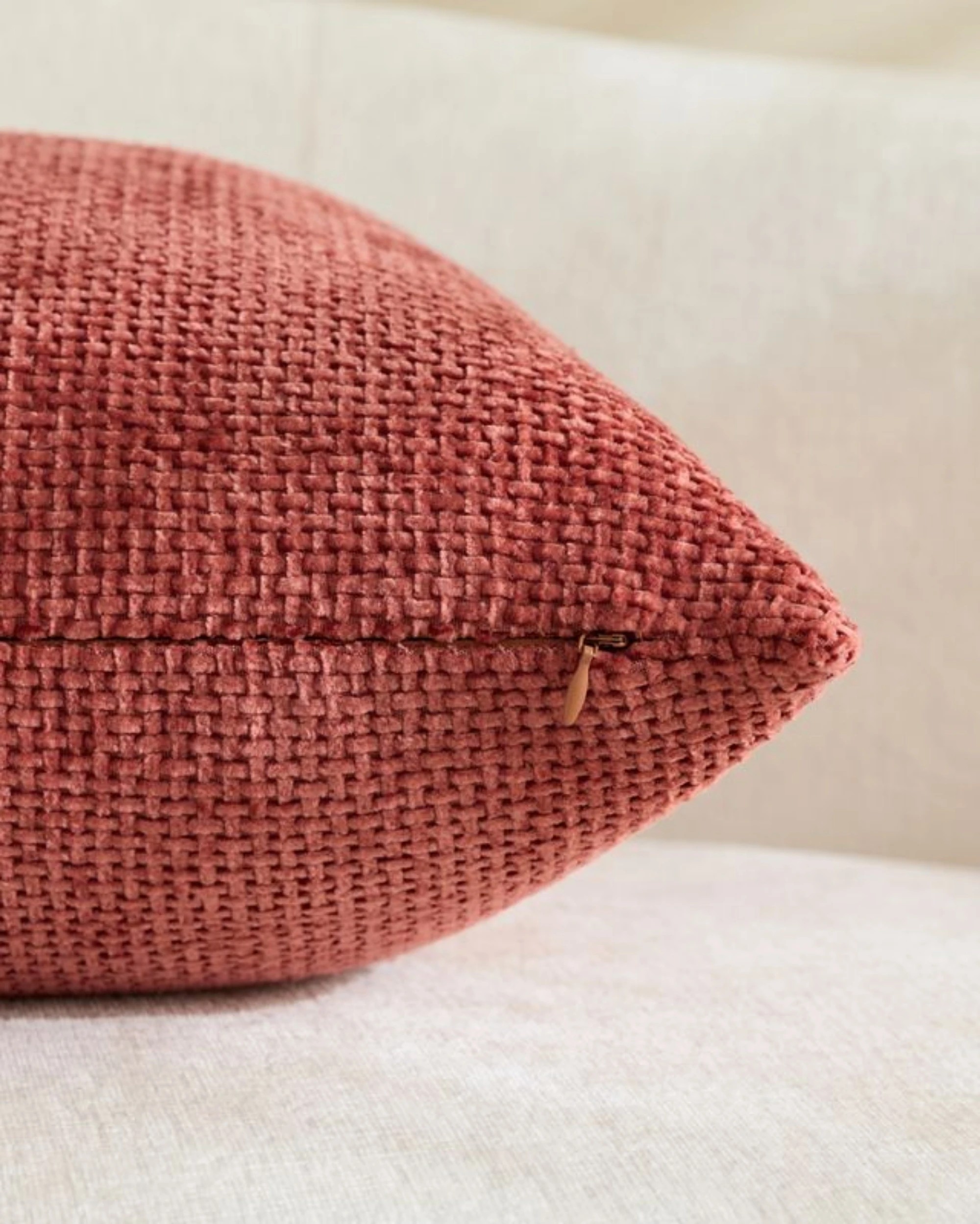 Gioia Casa 2-Pack Chenille Grid Cushion Covers 30cm x 50cm - Terracotta ...