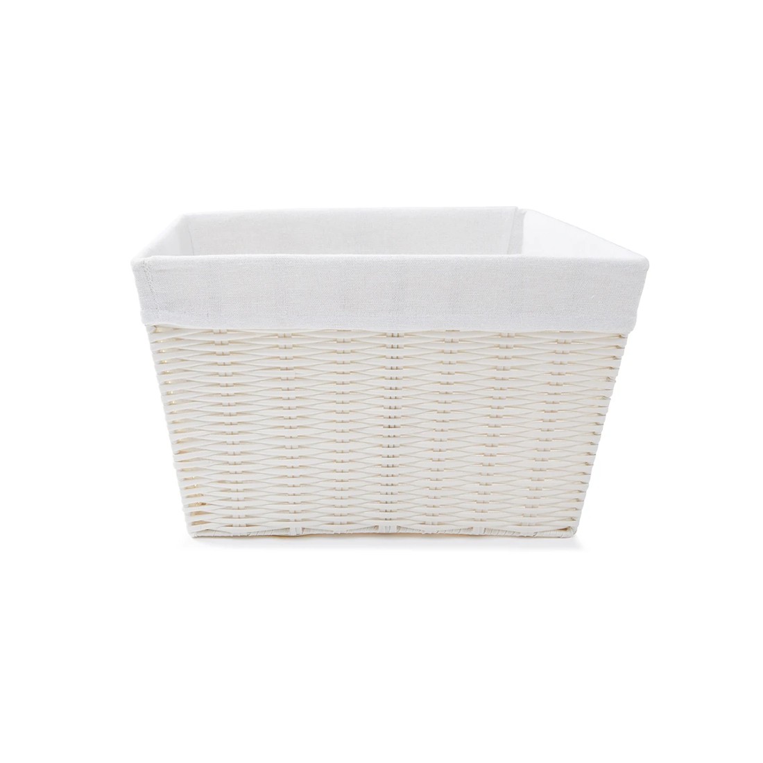 3 Rattan Look Basket with Liner - Medium, White, 3 of 9