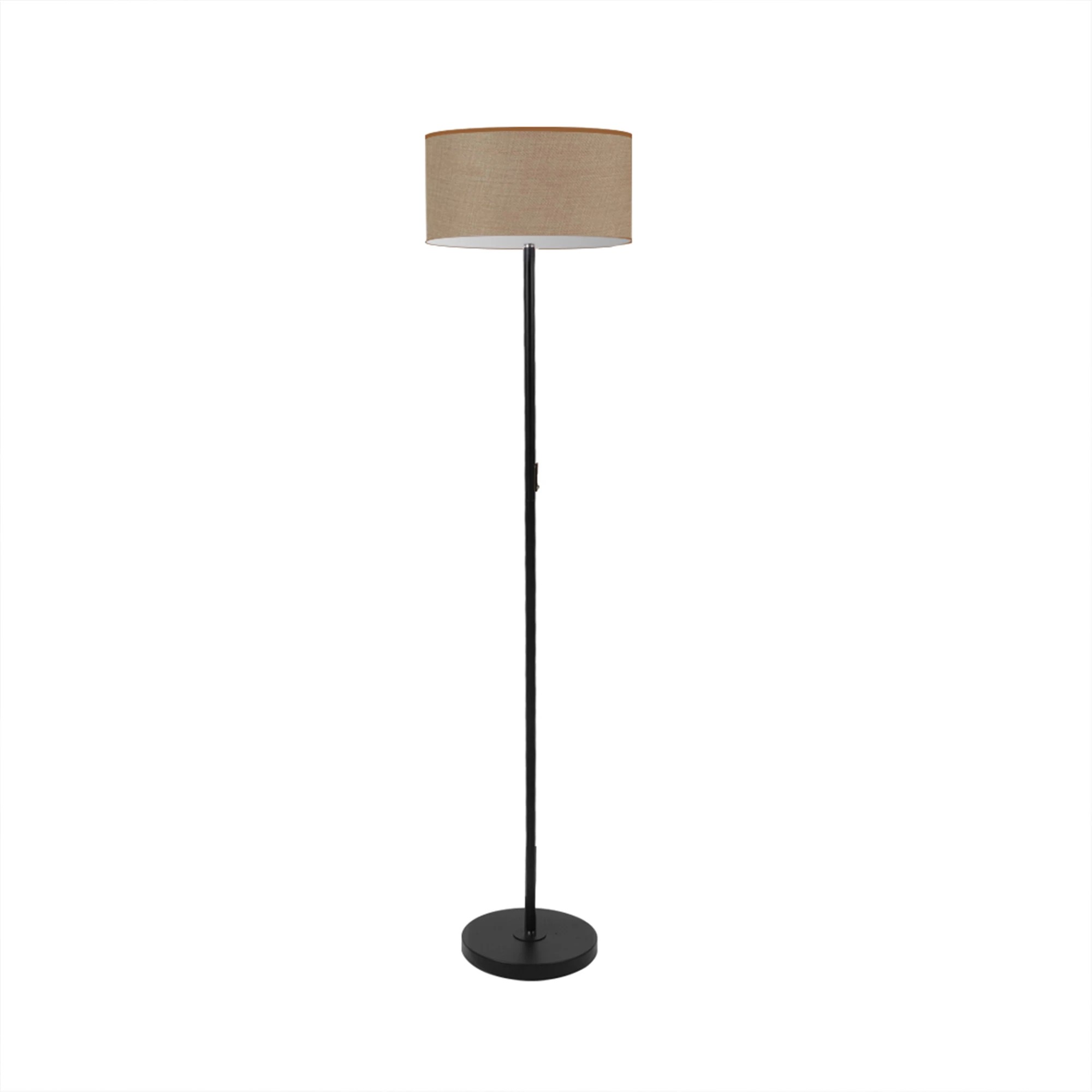 1 Emitto 1.5M Stand Light In Stand And Beige Lampshade - Black, 1 of 6