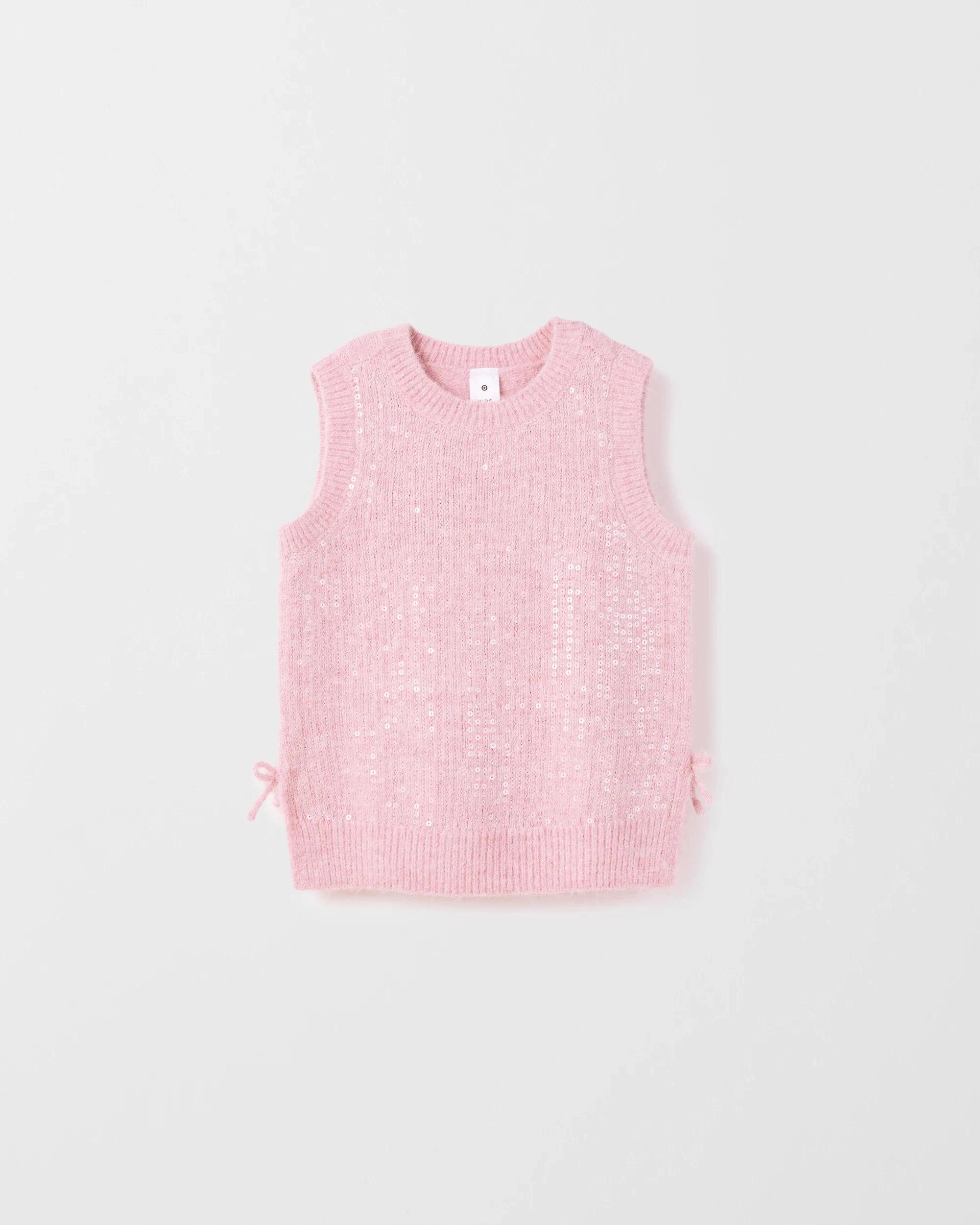 6 Target Kids Knit Sequin Vest BLEACHED MAUVE, 6 of 7