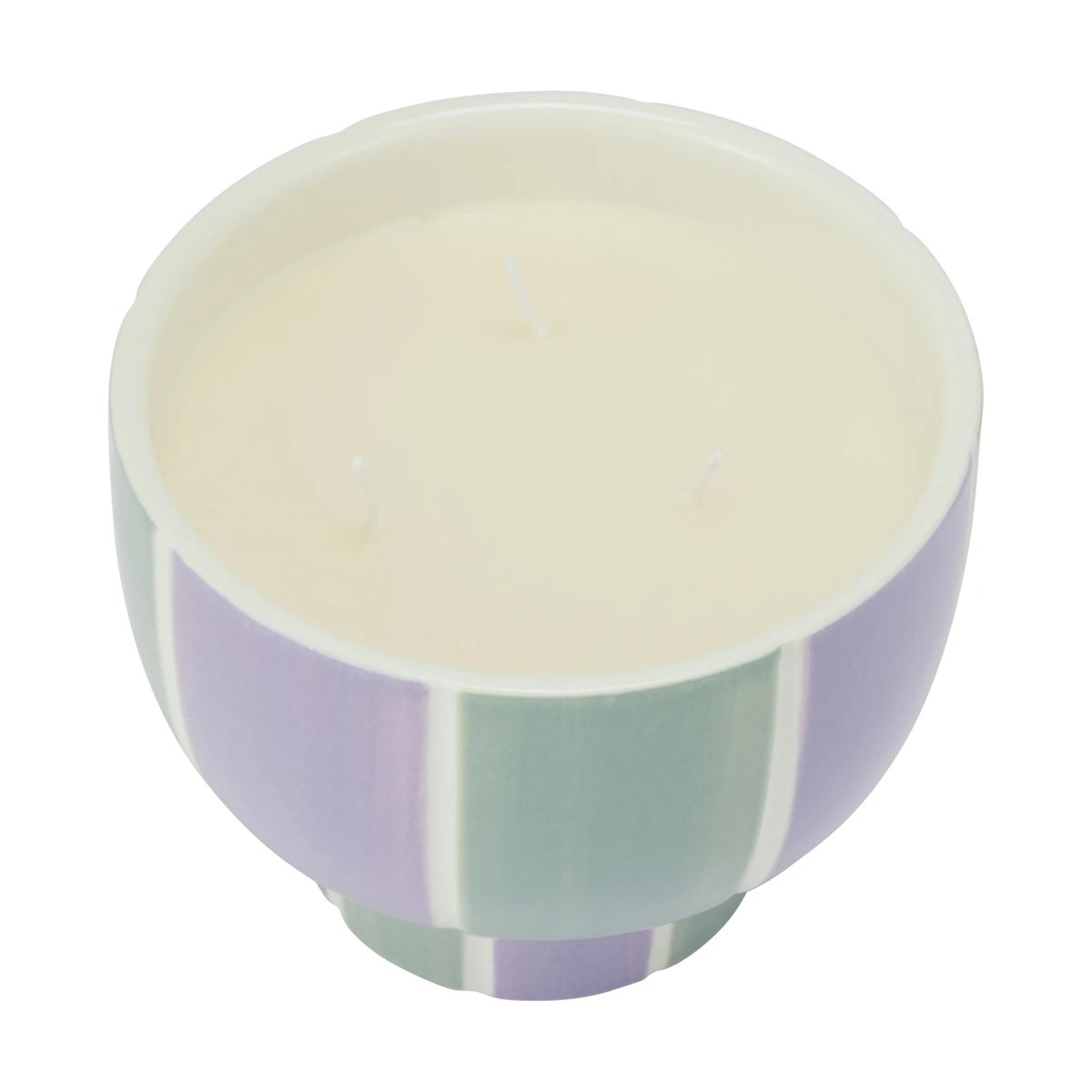 2 Tangerine and Berry Stripe Pedestal Fragrant Candle, 2 of 8