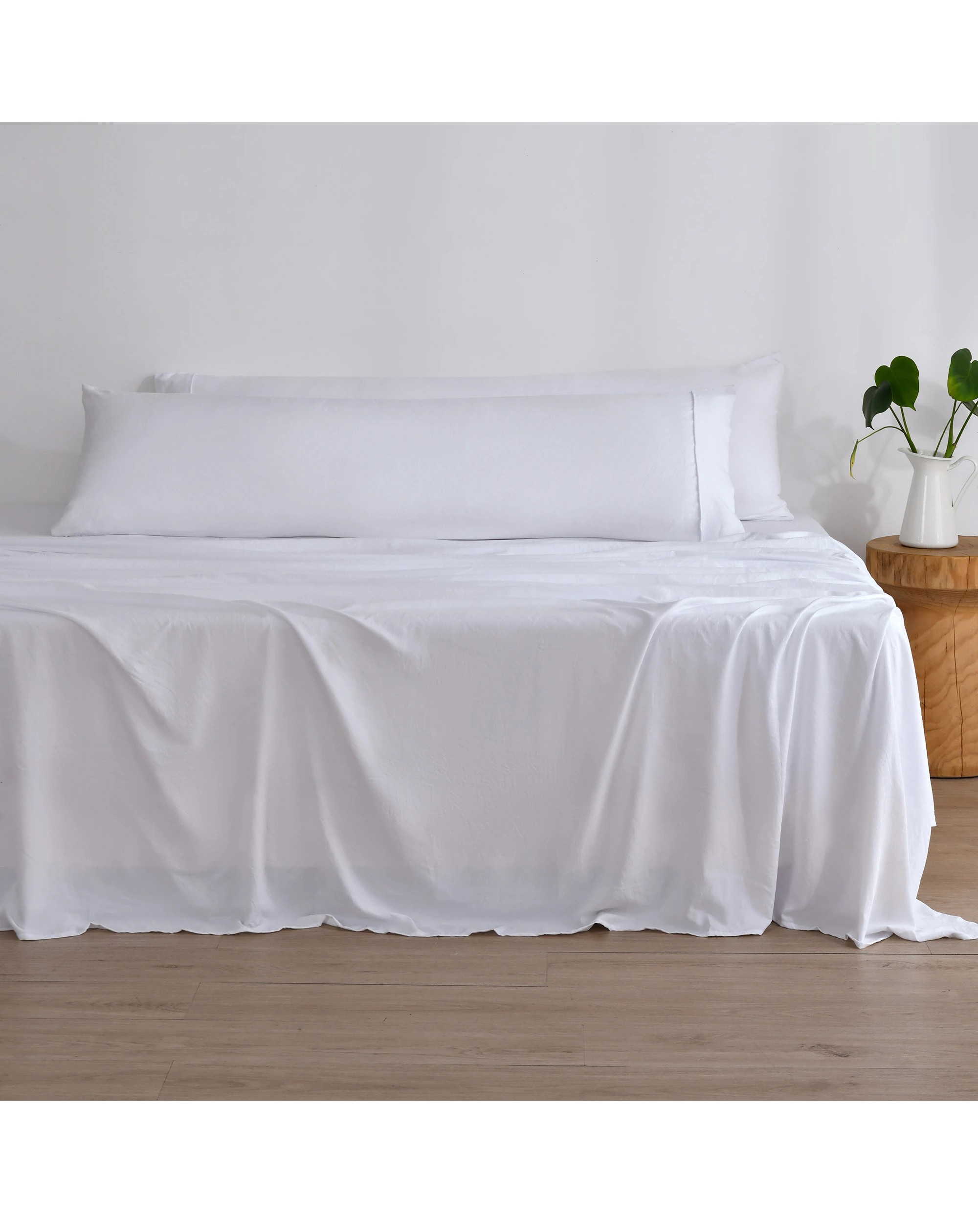 1 Dreamaker Superfine Washed Microfibre Body Pillowcase Twin Pack - White, 1 of 5