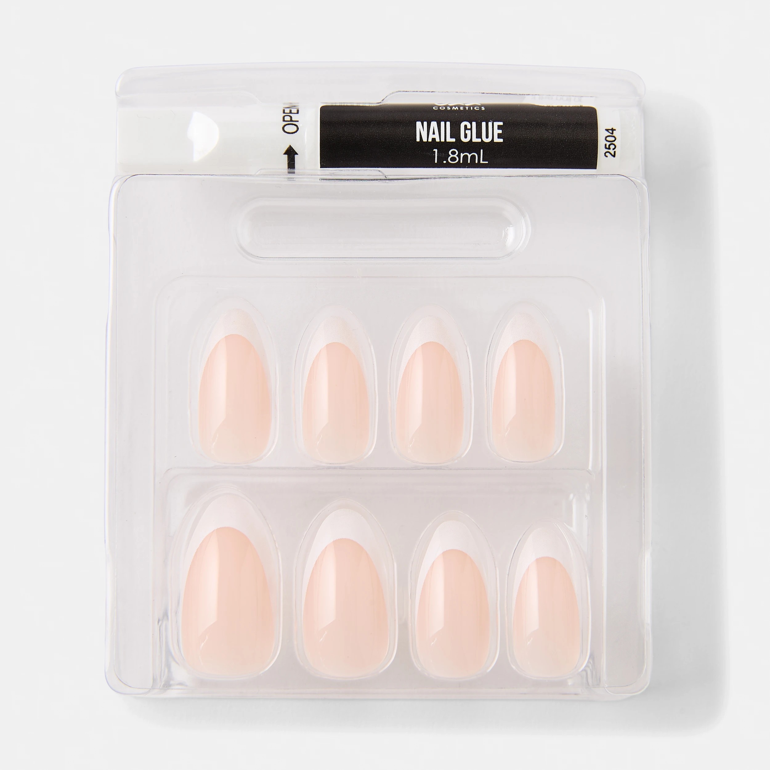 3 OXX Cosmetics 24 Pack Artificial Nails with Adhesive - Stiletto Shape, French Tip, 3 of 5