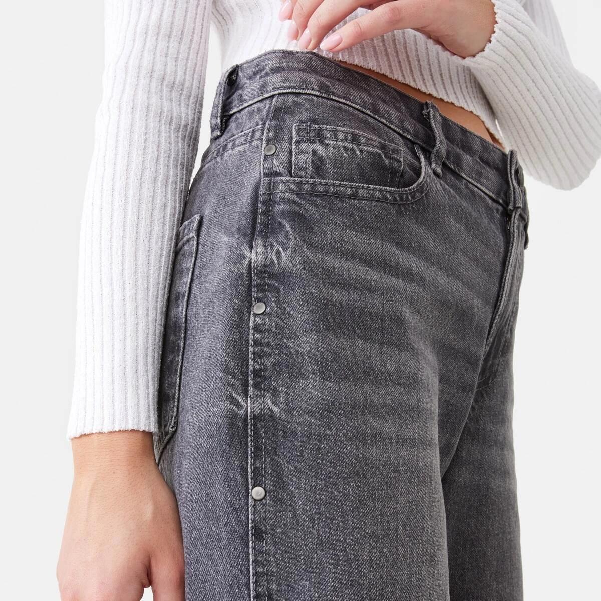 9 Straight Leg Stud Jeans Grey Wash, 9 of 9
