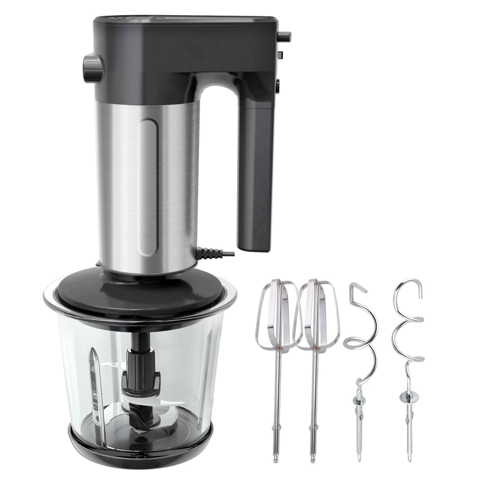 2 TODO 1L Multi Chopper Processor Hand Mixer Beater 300W Glass Bowl Dual Blade, 2 of 6