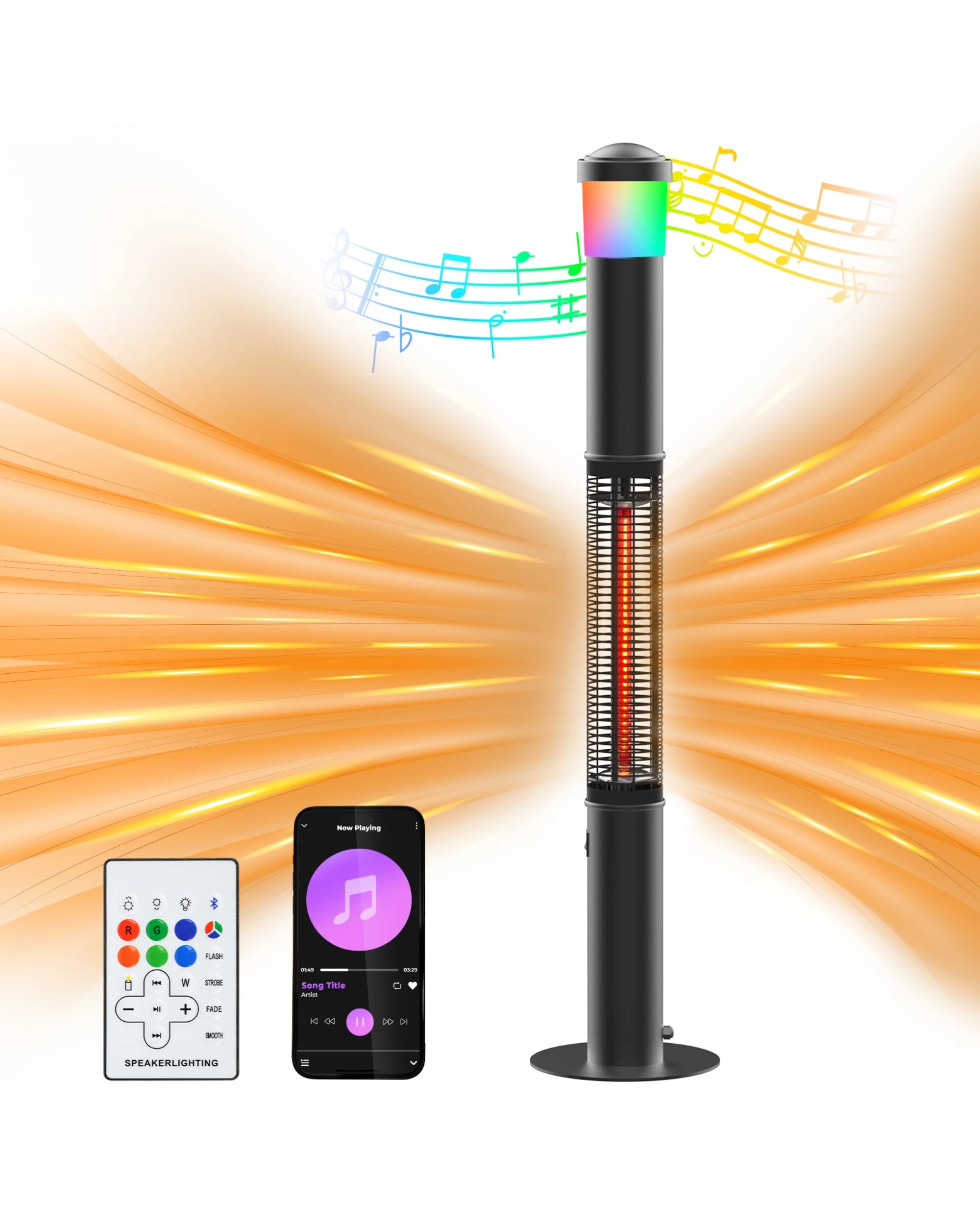 7 Advwin Infrared Heater with Bluetooth Speaker - Black, 7 of 7