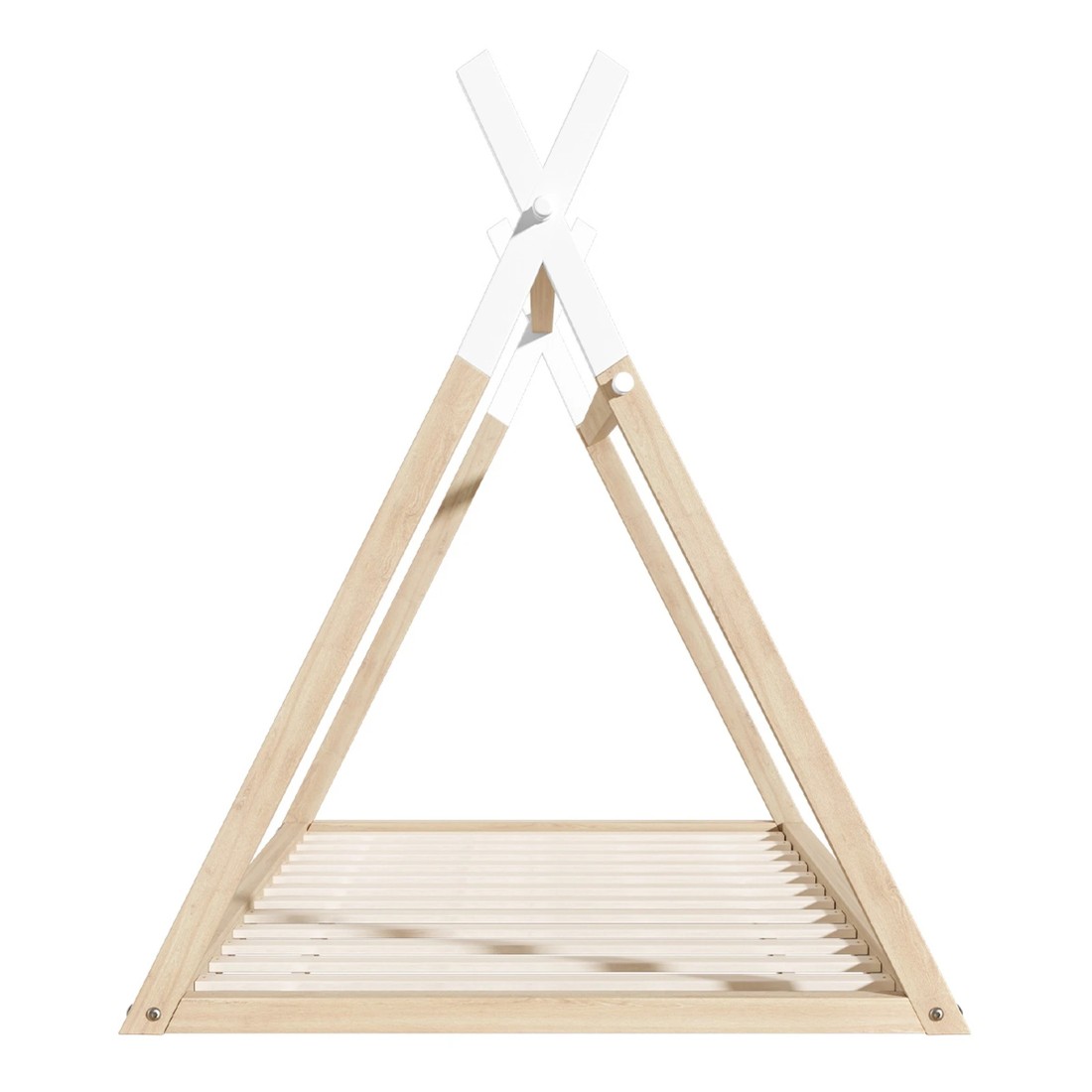4 Oikiture Kids Bed Frame Wooden Timber King Single Teepee House Frame Beds
 - Multi, 4 of 10