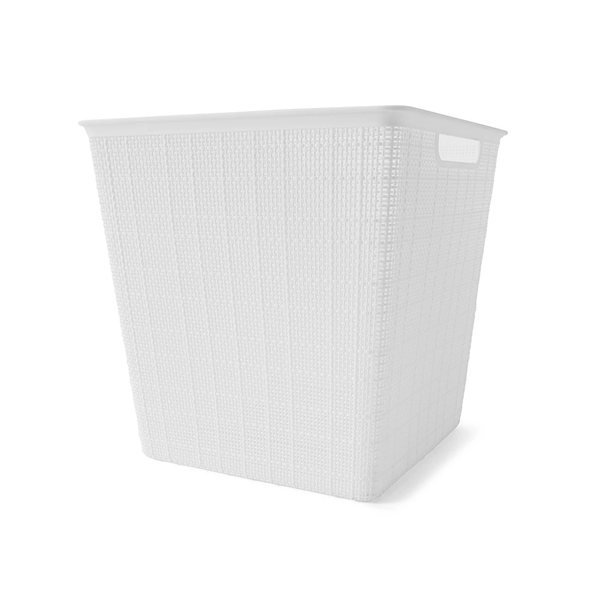 1 15.5L Linen Weave Rectangle Basket - White, 1 of 8
