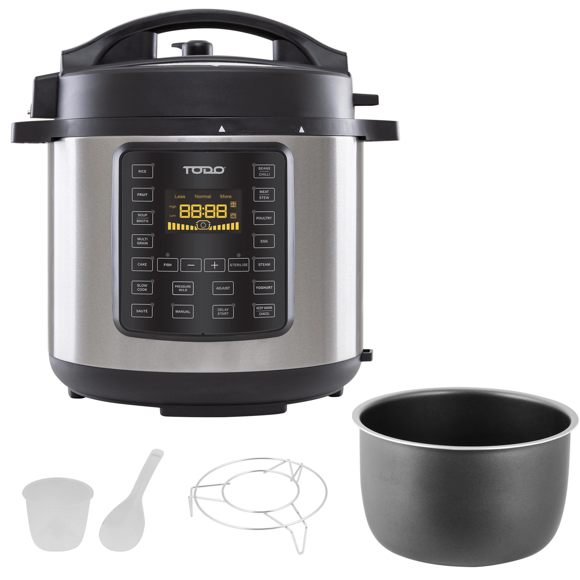 4 TODO 6L Electric Pressure Cooker 15 Preset Functions 1000W Non-Stick Cooking Pot, 4 of 8