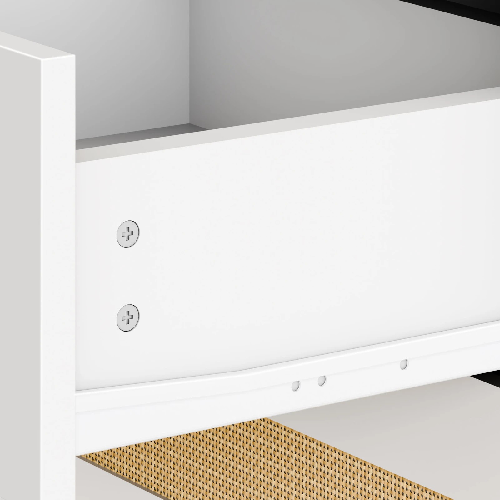 9 Alfordson 5 Chest of Drawers Rattan Storage Cabinet Dresser Tallboy - White, 9 of 10