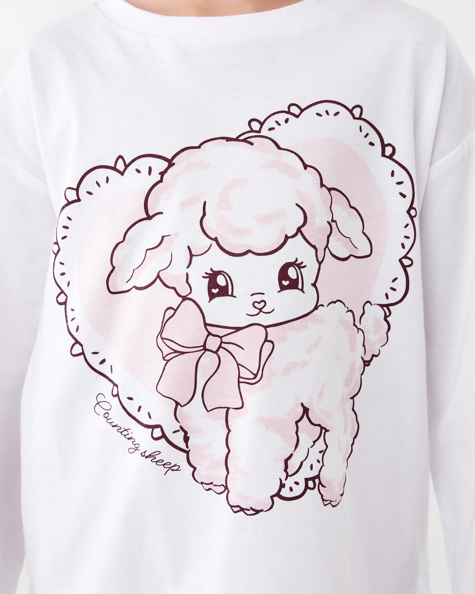 5 Knit Woven Pyjama Set Pnk Lmb, 5 of 8