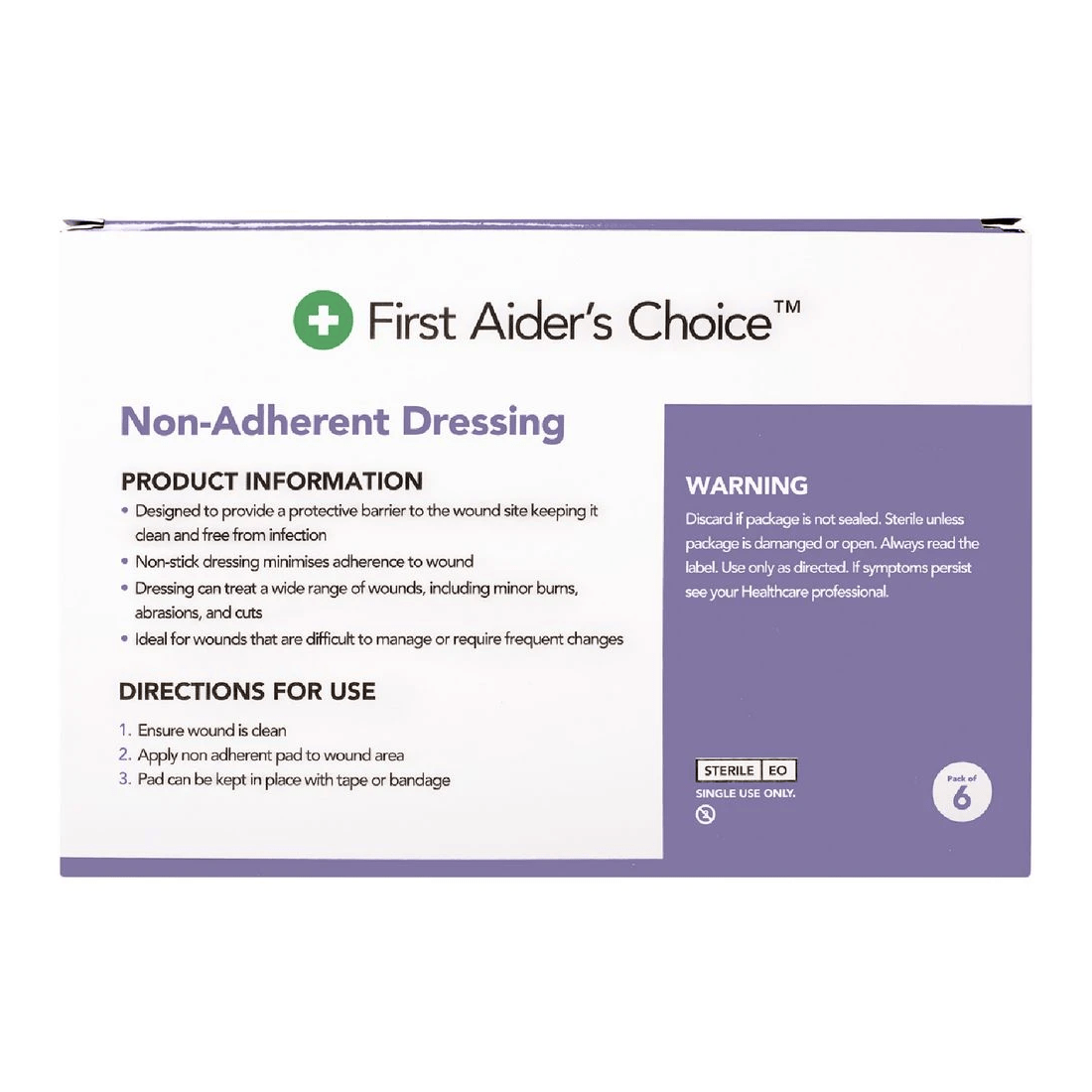 2 First Aider’s Choice 7.5x10cm Non-Adherent Dressing 6 Pack, 2 of 4