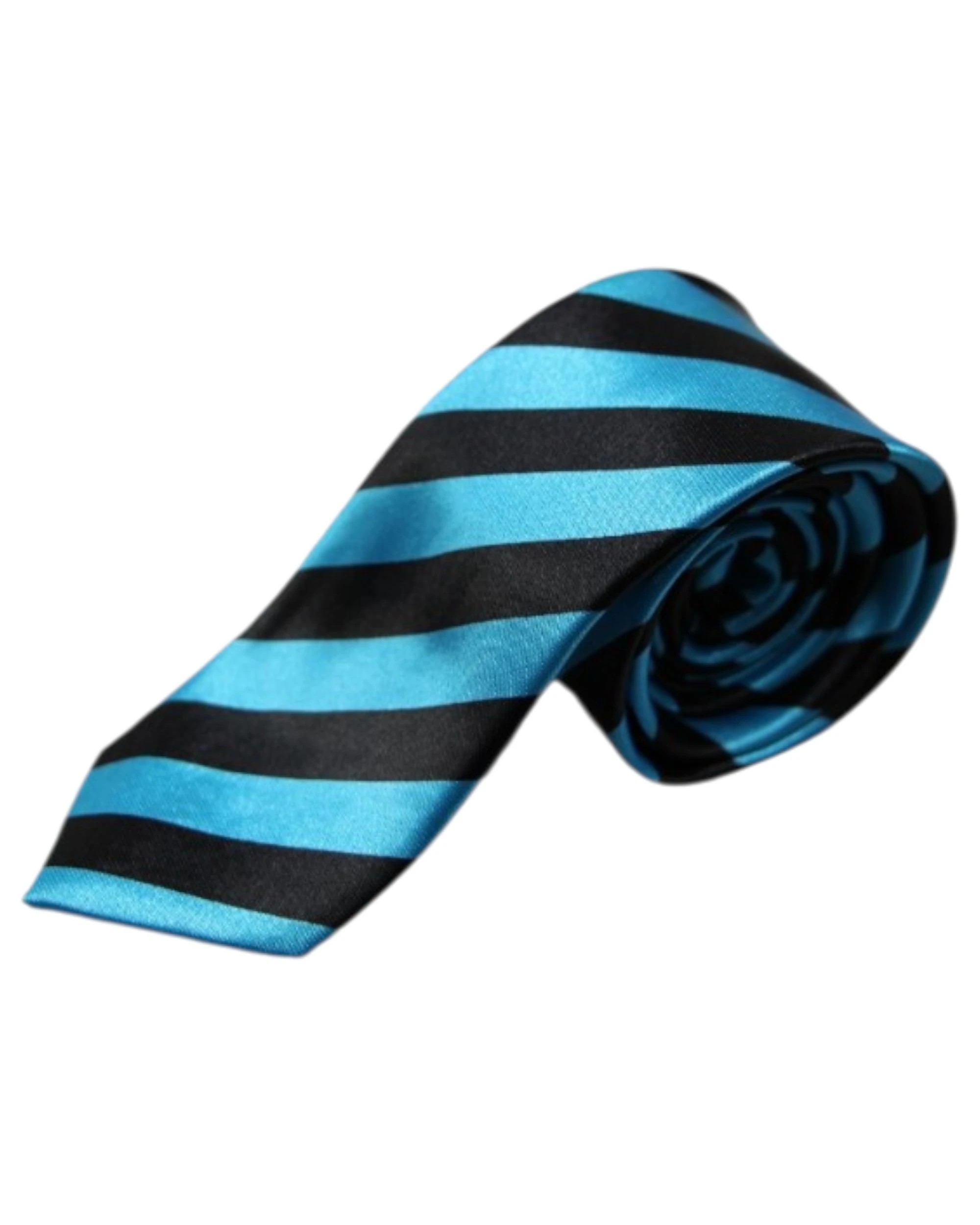 2 Zasel Mens Ocean Blue & Black Thick Striped 5cm Skinny Neck Tie - Multi, 2 of 4
