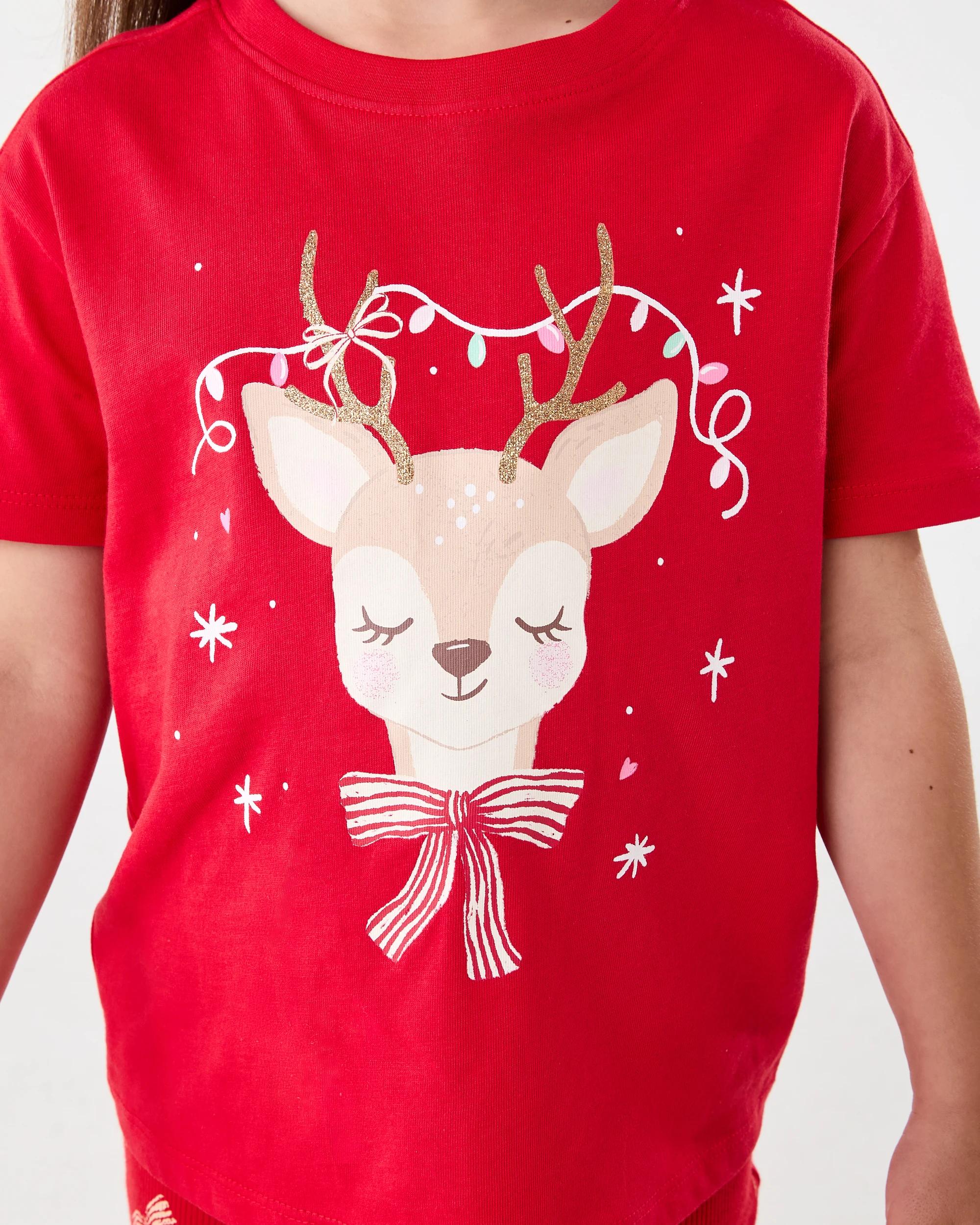 4 Christmas Print T-shirt Red Doe, 4 of 6
