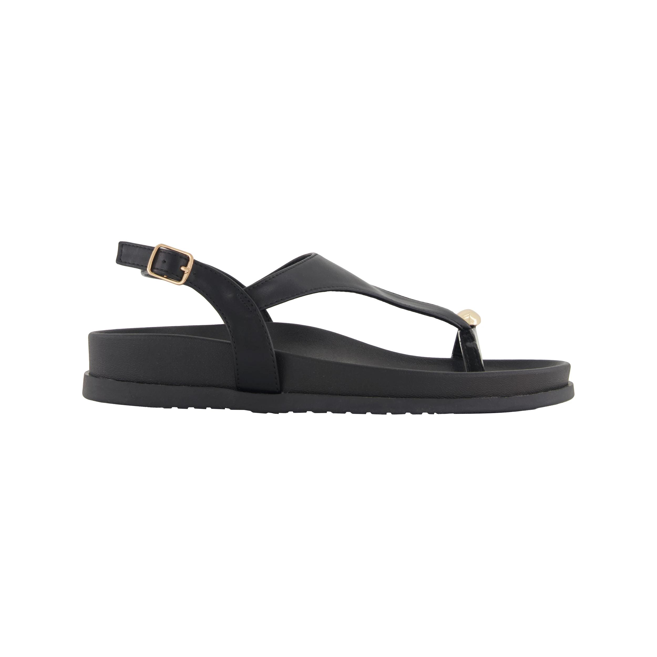 1 Metal Toe Post Sandals Black, 1 of 3