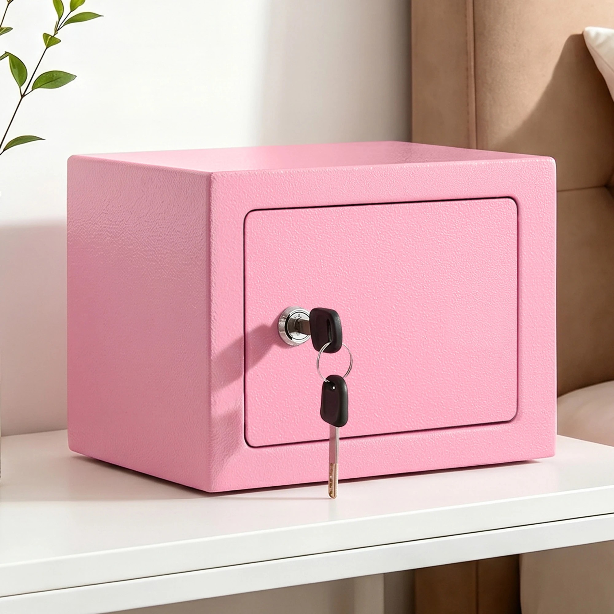 2 UL-Tech 6.5L Small Safe Box with Key Lock for Cash Mini Home Security Safe - Pink, 2 of 8